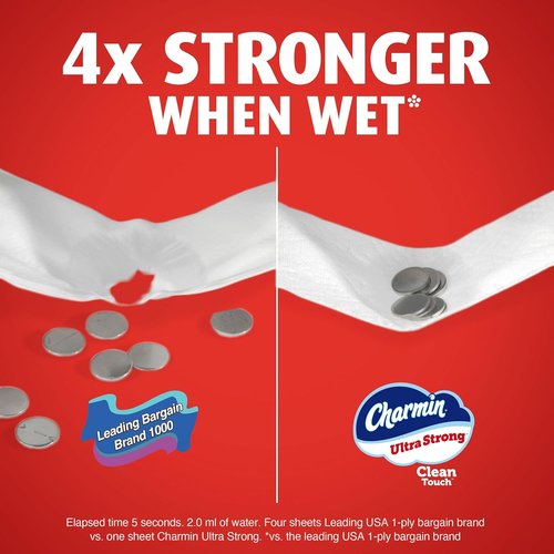 Charmin Ultra Strong Toilet Paper - 2-Ply Clean Touch, 18 Family Mega Rolls (90 Regular Rolls) - White