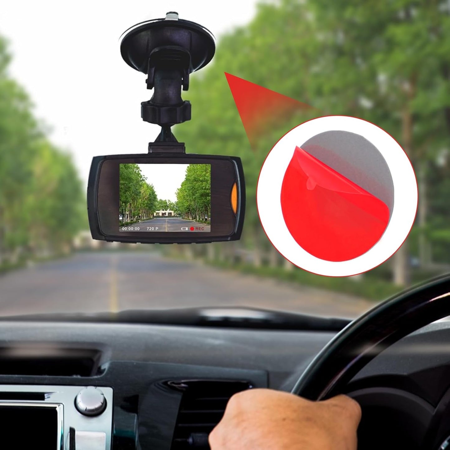cobee 6 Holders(6 Pcs Double-Sided Adhesive Pads for Dash Cam Mount, Windshield Dash Cam Mounting Tape, Holder Mount