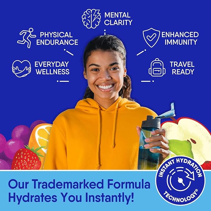 GoHydrate Instant Hydration Powder Packets - Low Sodium Electrolytes Drink Mix - Natural Hydration Support, Sugar Free Electrolyte Flavored Powder Drink with Vitamin D, 30 Packs, Passion Fruit