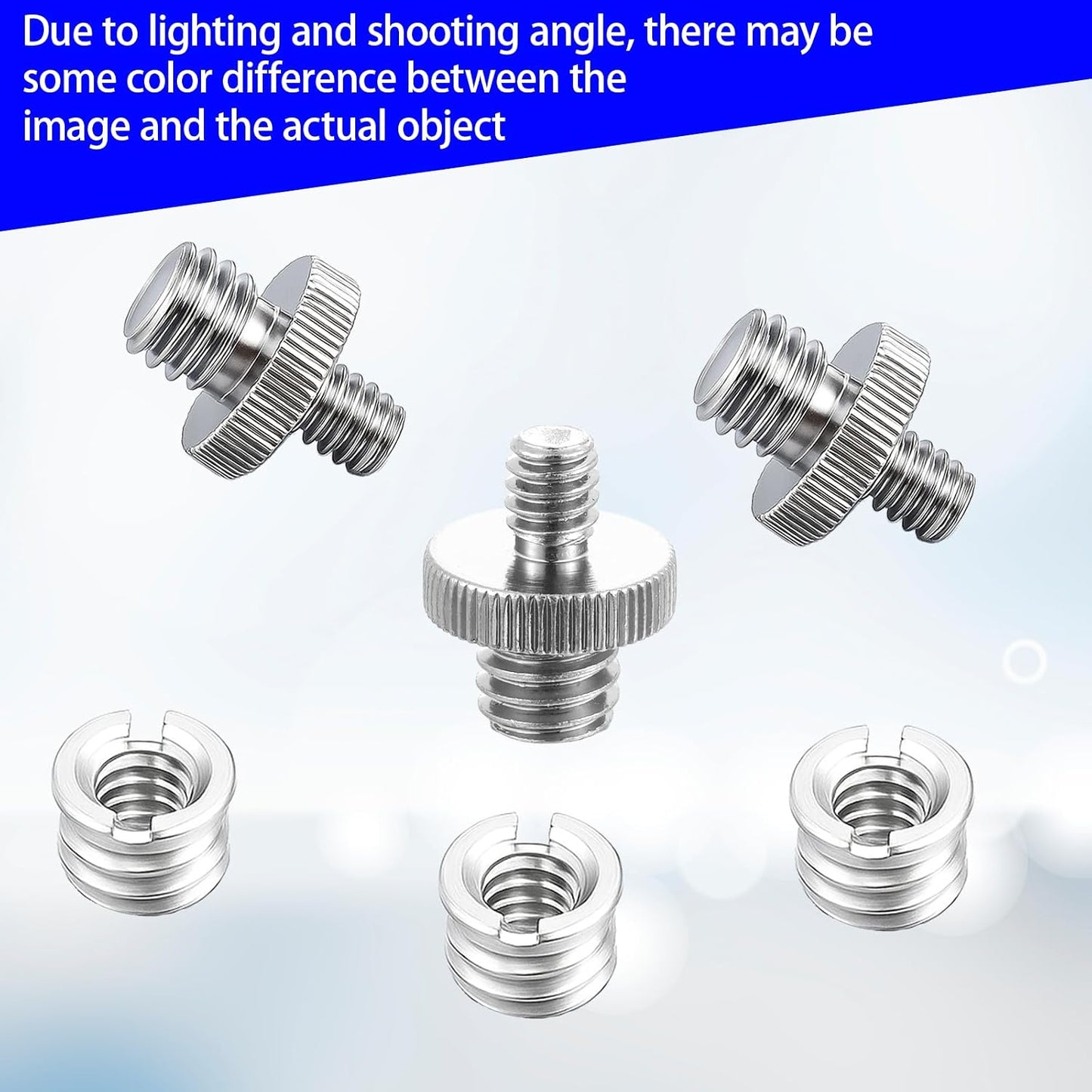 Xelsluthe 6 1/4 Inch 3/8 Inch 3/8 1/4 Pcs Tripod Adapter, to Tripod Adapter with to Mount Screws for Camera Monopod