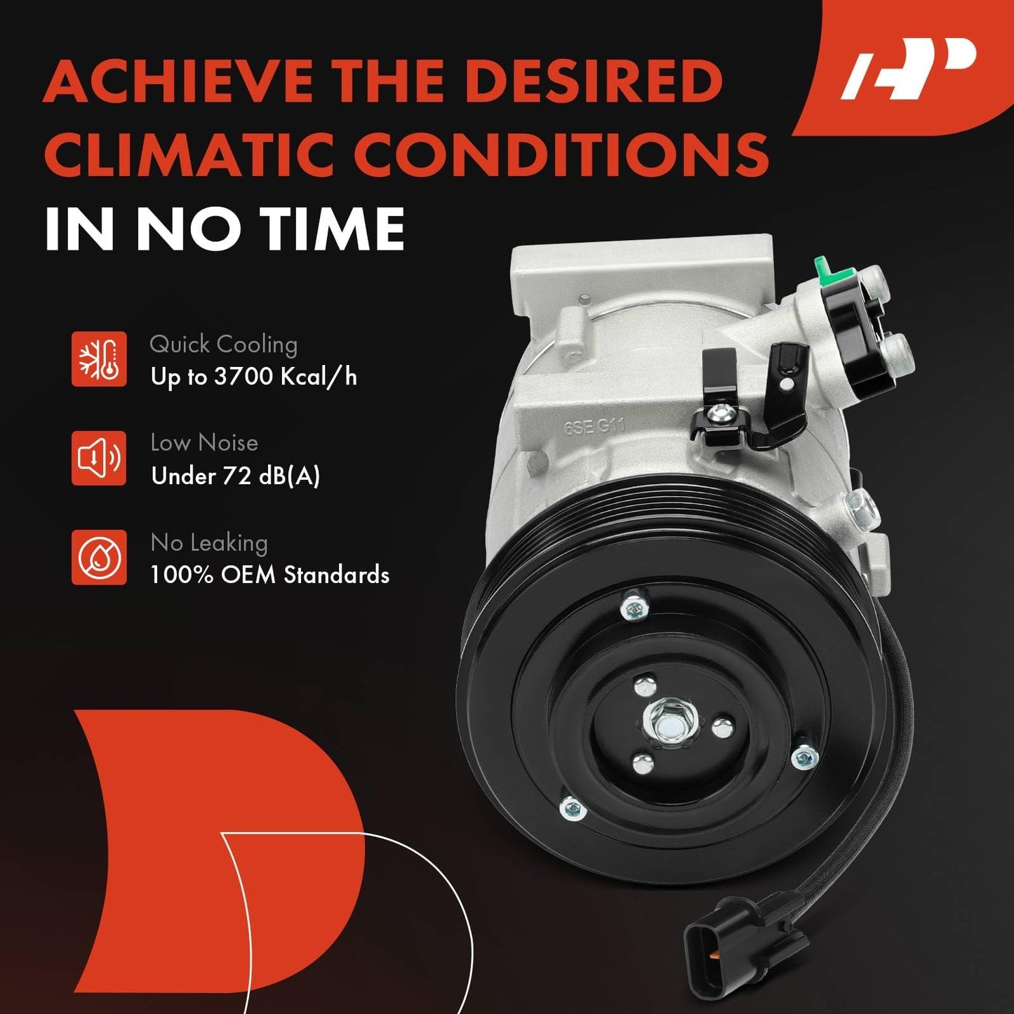 A-Premium Air Conditioner AC Compressor with Clutch Compatible with Hyundai Elantra 2018 2019 L4 1.4L