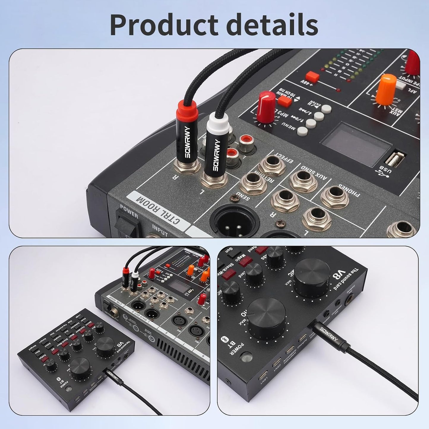 2-Pack 6FT 3.5mm 6.35mm 3.5mm 1/4" TRS to Dual TS Mono Y-Splitter Cable: Connect Stereo Output to Dual Mono Inputs