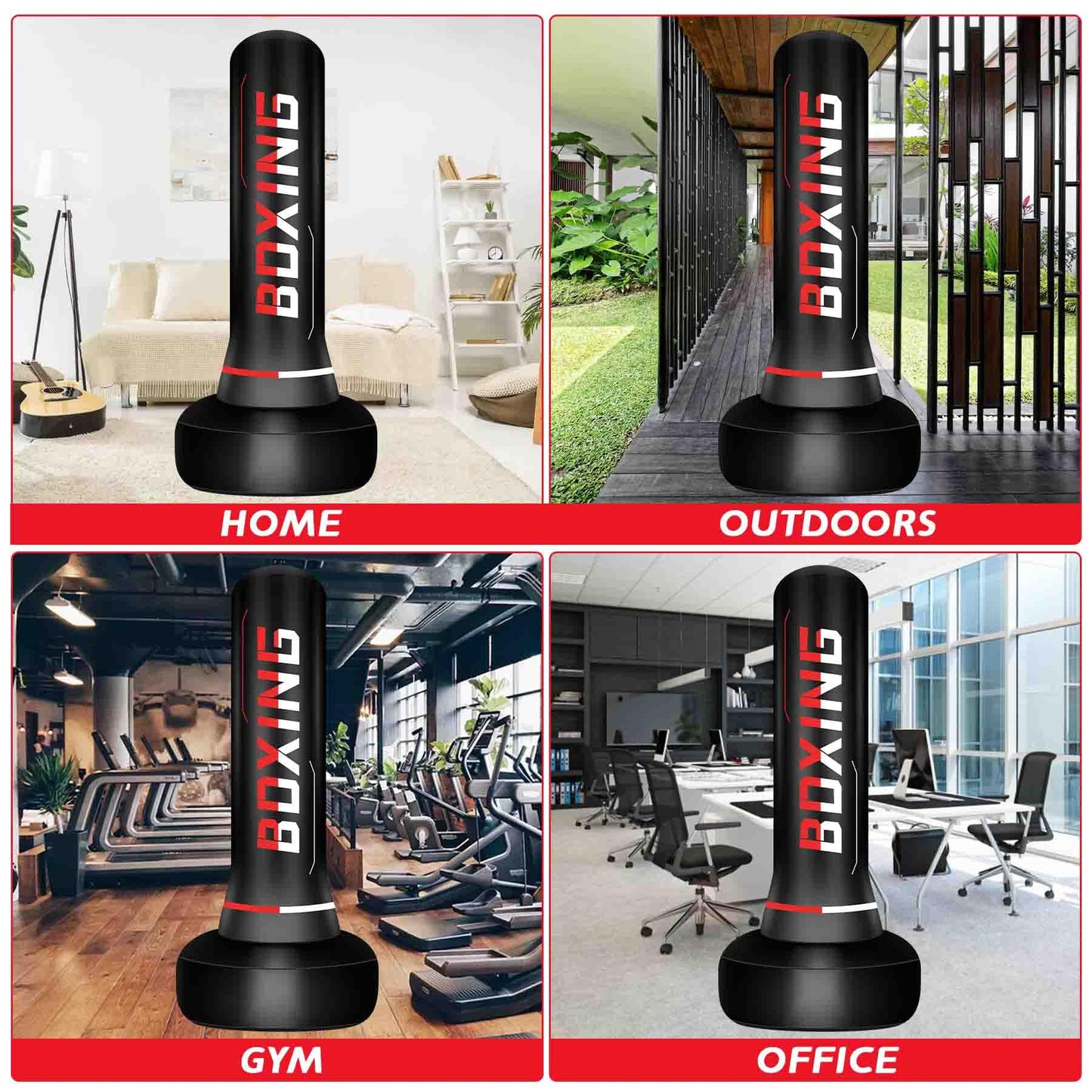 Freestanding Punching Bag for Adult Teens, 70" Heavy Punching Bag with Boxing Gloves and Electric Air Pump for Beginners Kickboxing Training MMA Muay Thai Fitness Office Home Gym