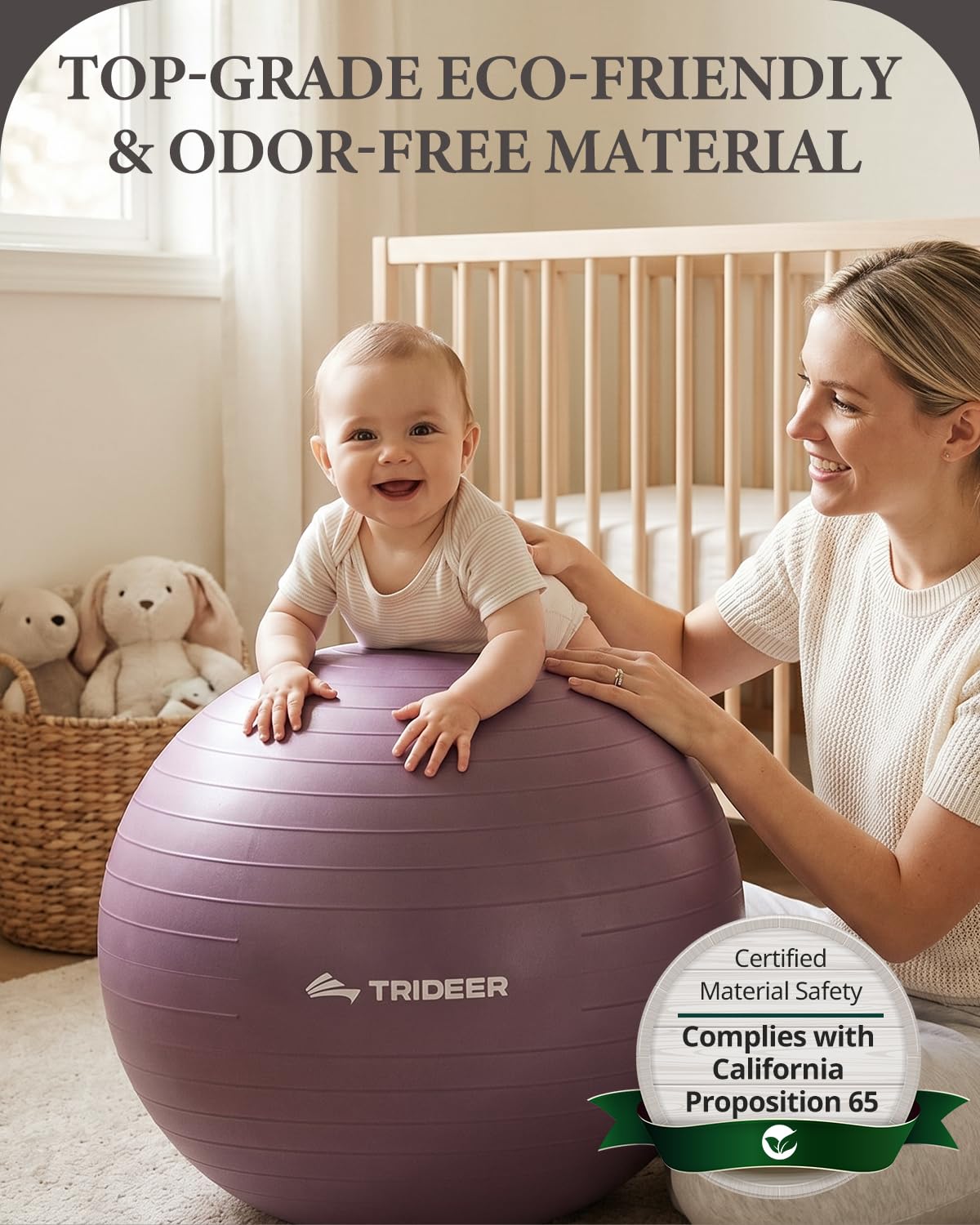 Trideer Exercise Ball Yoga Ball – Office Seating & Balance Ball Chair, Stability Ball for Pilates, Physical Therapy,Core Training & Balance Improvement & Stretching