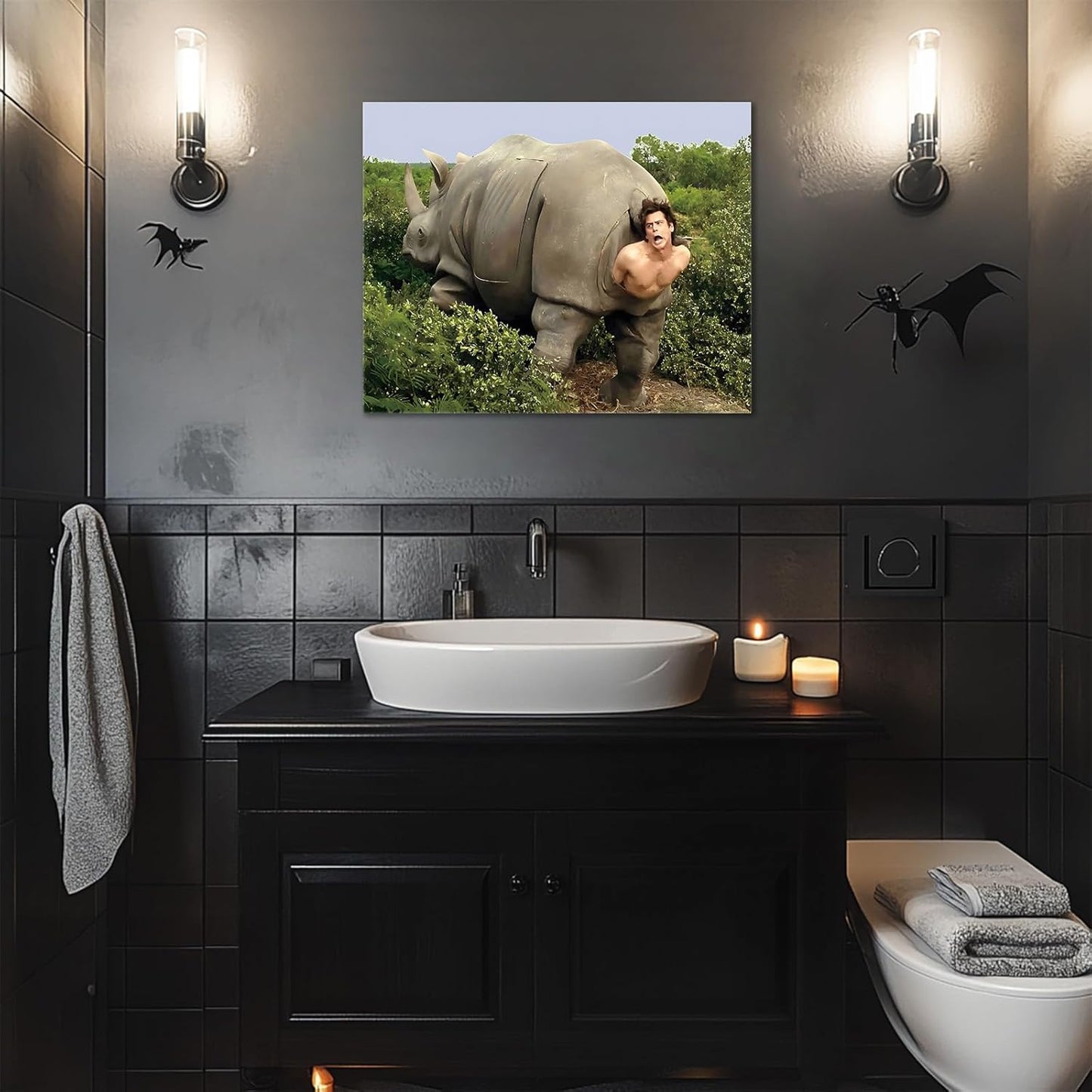 VYPEROCK Funny Canvas Wall Art - Retro Ace Ventura Humor Poster for Bathroom | 8x10 Inch