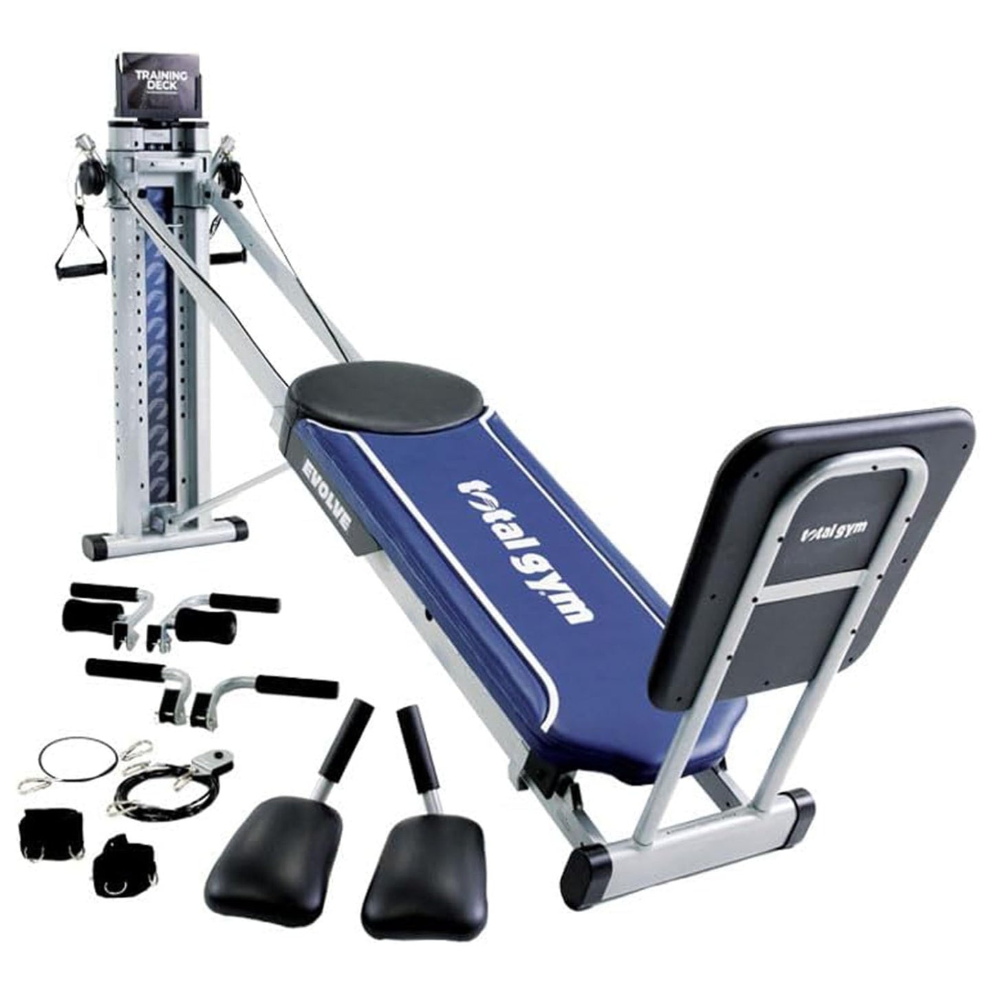 Total Gym Evolve, Incline Bodyweight Training Home Exercise Machine w/ Adjustable Glideboard, 16 Levels of Resistance, & Deluxe Squat Stand
