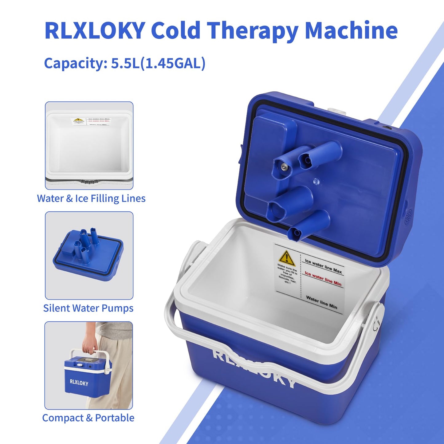RLXLOKY 3.0 Cold Therapy Machine with Programmable Timer, Shoulder Ice Machine After Surgery,Cryotherapy Pain Relief System with Temp Display
