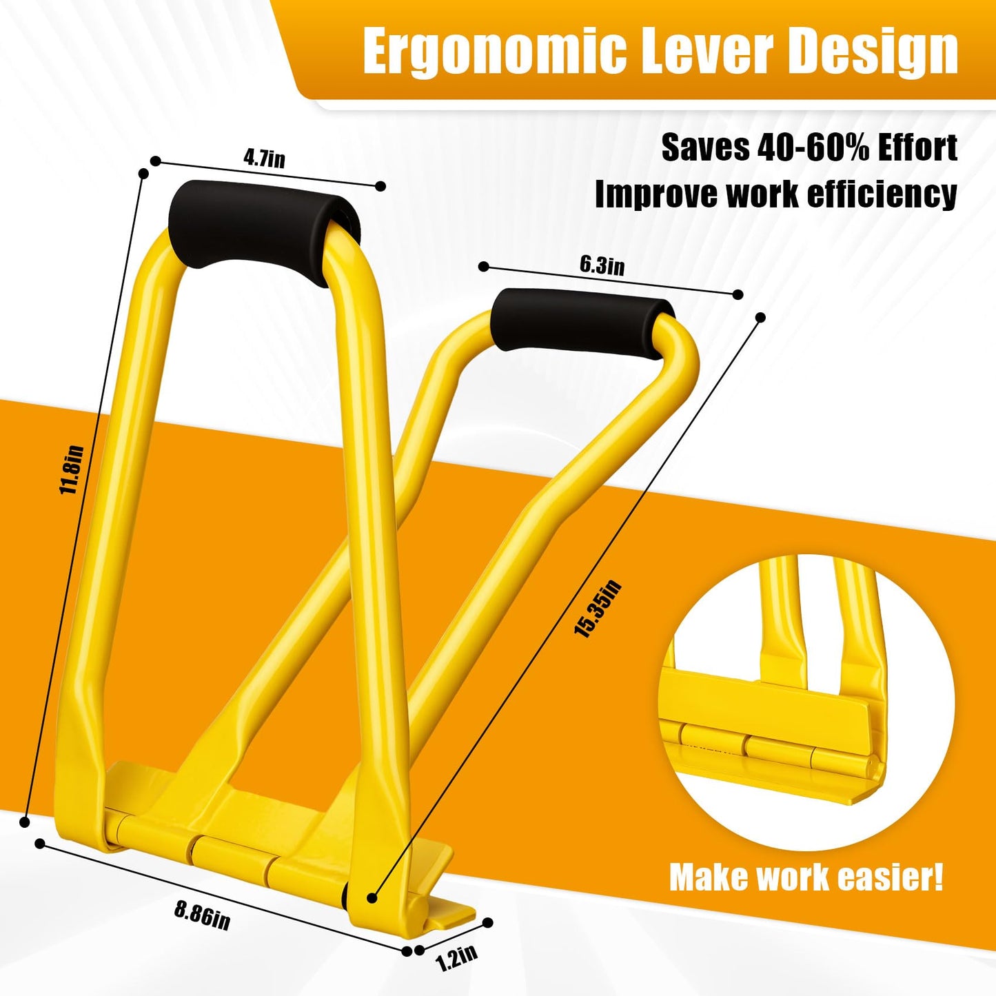 𝐔𝐩𝐠𝐫𝐚𝐝𝐞 HTSL25E2 Roof Eaves Seam Bender, Metal Roofing Drip Edge Folding Tool, EVA Non Slip Grip, Thickened Tube, Metal Eave Tool, Standing Seam Bender, Suitable for Roofer