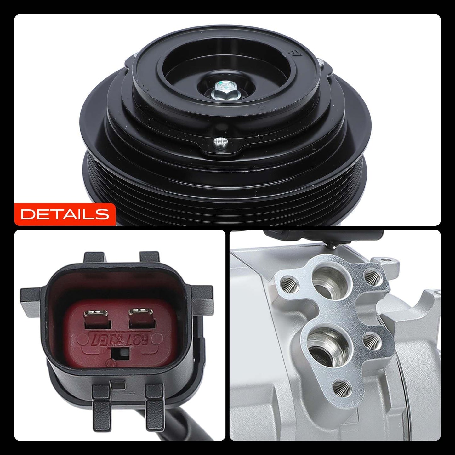 A-Premium A/C Compressor with Clutch Compatible with Chrysler 300 2007-2010, Dodge Charger Challenger 2009-2010, Magnum 2007-2008, 3.5L 4.0L