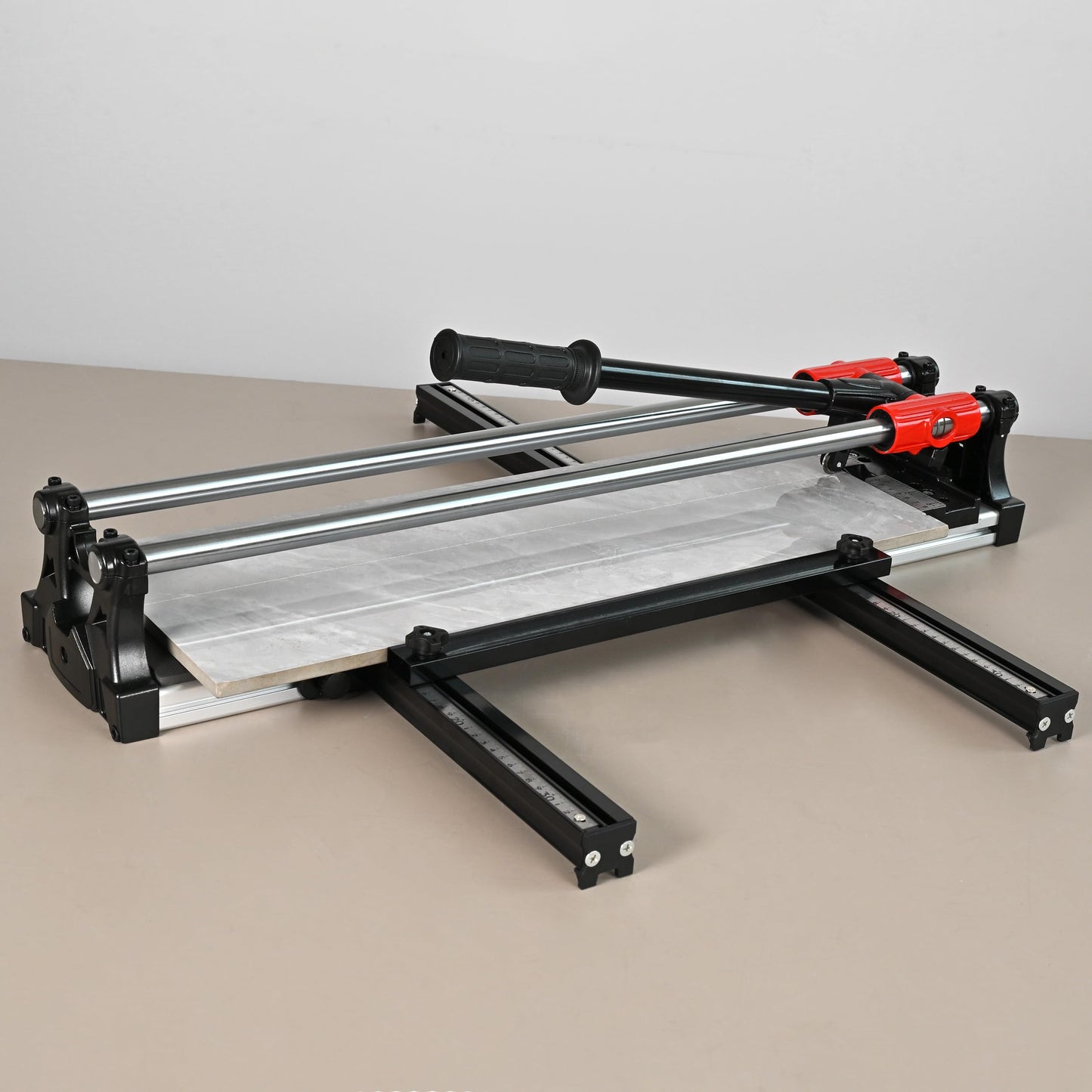 ROJOO 24 inch Double Guide Rails Manual Tile Cutting Machine Wide Aluminum Bottom Plate Ceramic Porcelain Floor Tile Cutter Heavy Duty 600mm/60cm R2818T060