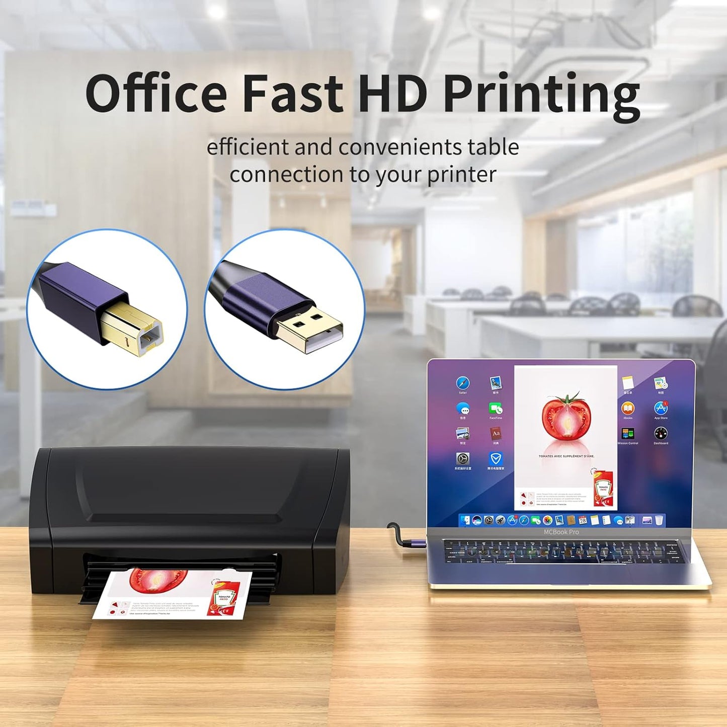 LDKCOK 2.0 50ft Active USB Printer Cable - A-Male to B-Male High Speed Printer/Scanner/Repeater Cable for HP, Canon