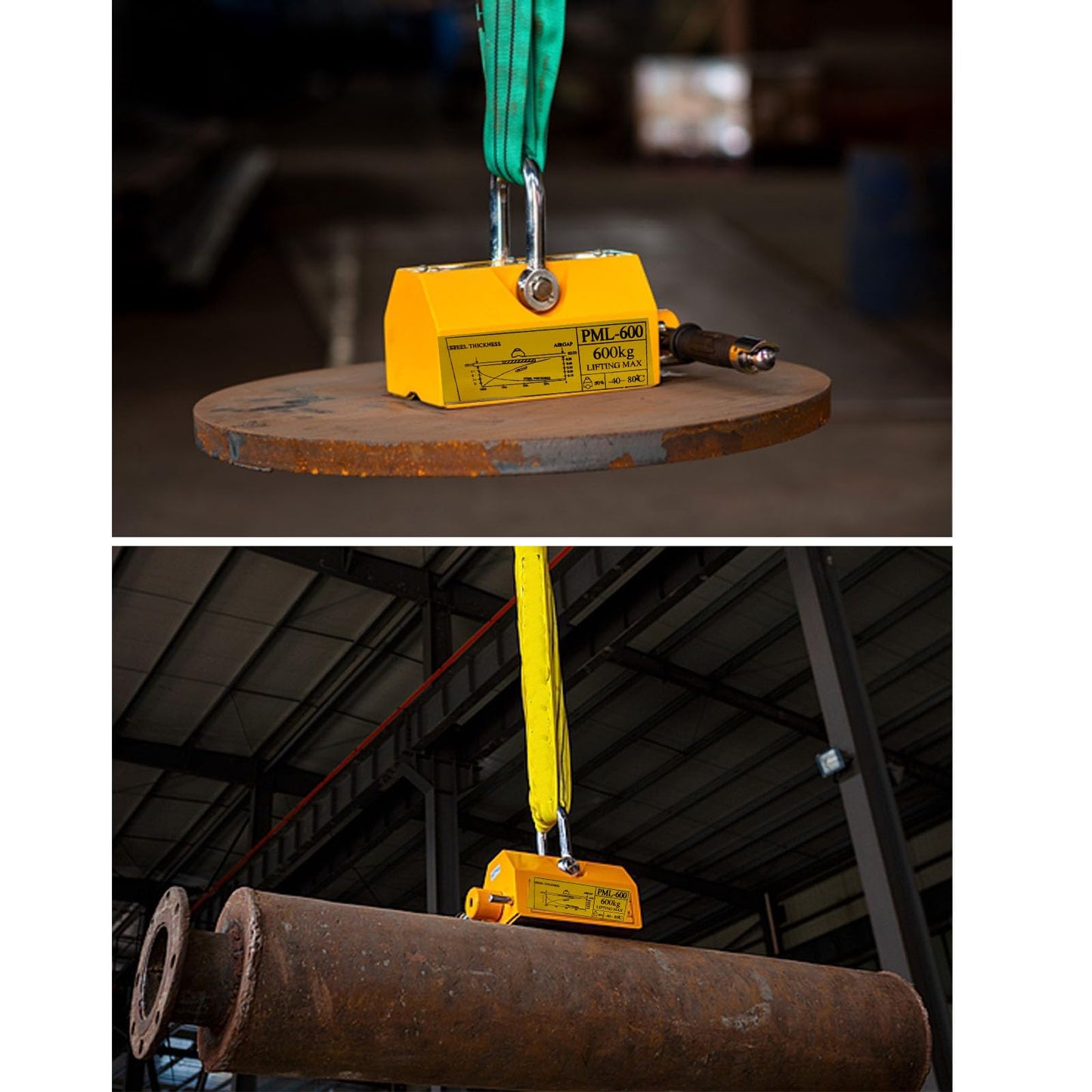 AplysiaTech Lift Magnets Upgraded Version 3.0 Safety Factor,1320 lbs/600kg Pulling & Lifting Capacity,Heavy Duty Magnetic Lifter with Release,Permanent Lift Magnets for Plate Steel, Board, Round Bar