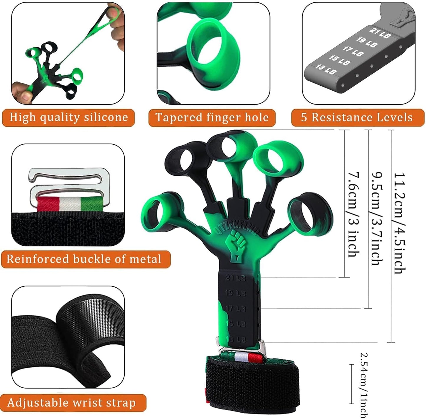 Grip Strength Trainer/Forearm Strengthener, 2PCS Upgraded Finger Strengthener, Hand Grip Strengthener, Finger Resistance Band for Wrist Physcial Rehabilitation/10 Resistance Levels