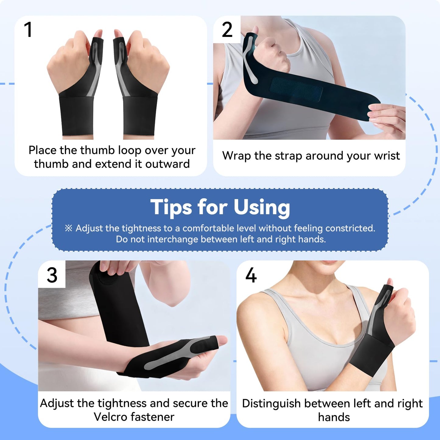 Goldeer Thumb Wrist Brace 1 Pair for Arthritis Pain Relief, Thumb Spica Splint for Carpal Tunnel, De Quervain’s Tenosynovitis & Tendinitis and TFCC, Lightweight Copper Compression Stabilizer Support for Men Women Left Right Hand（M, Black）