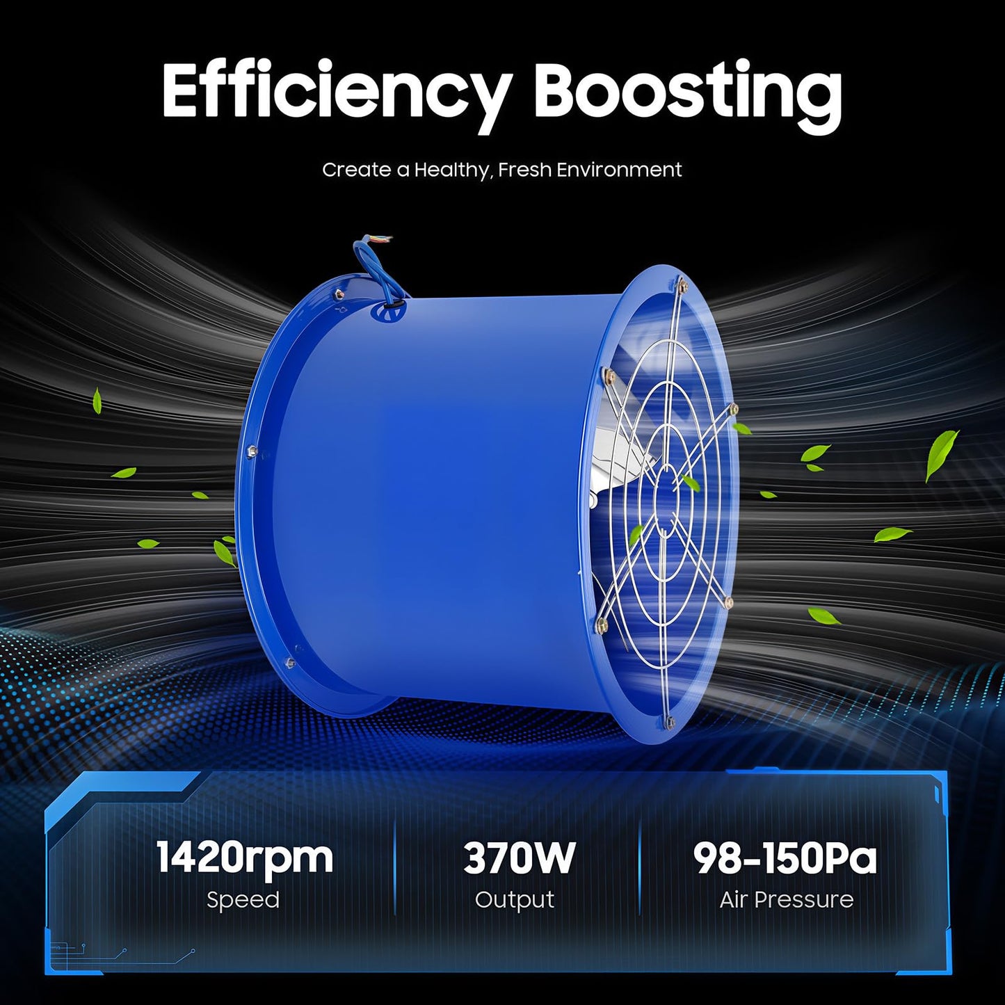 TBVECHI 16" Explosion-Proof Axial Fan - 1.5HP IP55 Aluminum Ventilation Blower for Paint Booths/Factory Workshops, 3800CFM Duct Fan with Anti-Spark Motor & UL Compliance ATEX Certified