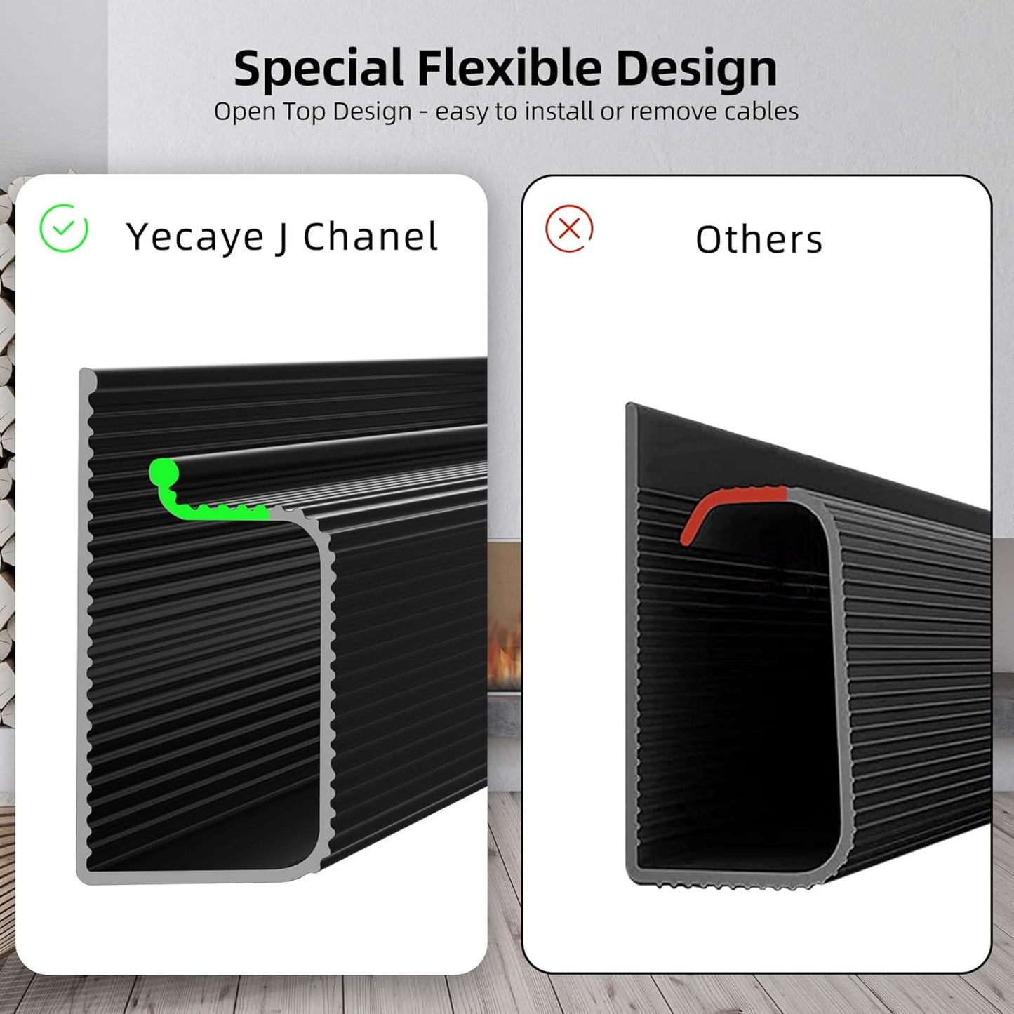 Yecaye 157in Cable Management, Cord Organizer,Easy Install Self-Adhesive Cord Hider, Cable Organizer, Cable Hider