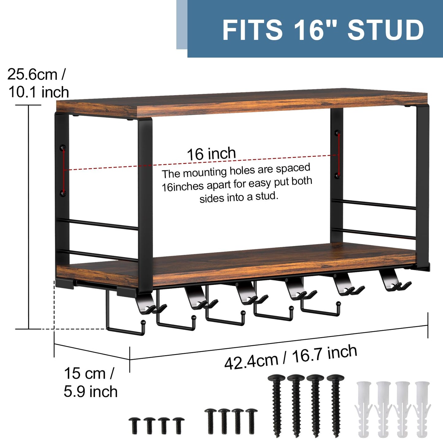 TJ.MOREE 2 Tier Floating Shelf Compatible with Tonal Accessories, T-Bracket Lock Adapters Hanger, Wall Mount Home Gym Storage Rack for Fitness Equipment
