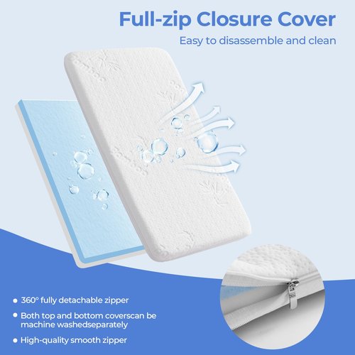 41x29 pack n play mattress for 4moms: 1.5" Thick Bamboo Cover,Gel Memory Foam pack and play mattress pad for 4moms Breeze Plus Portable & 4moms Breeze GO Portable &Travel playpen - All-Season Design