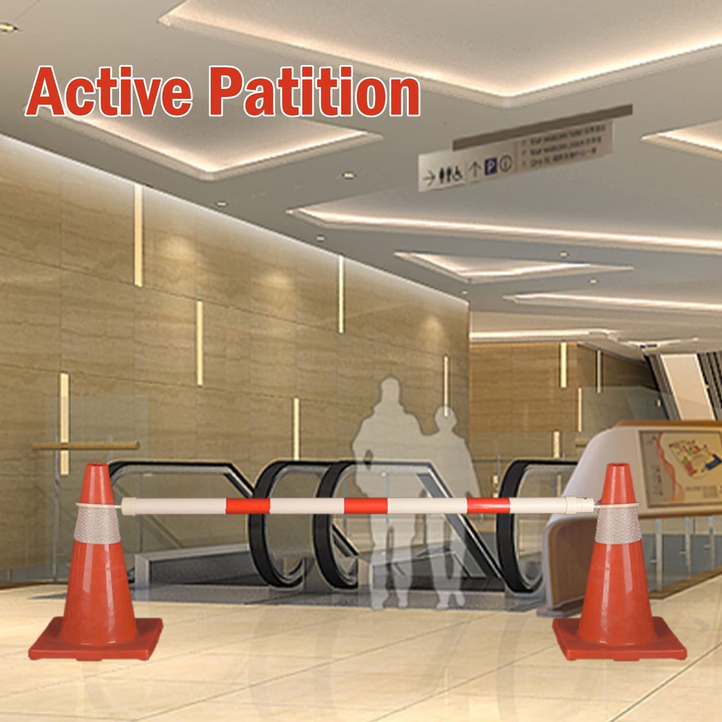 12 Pack Retractable Traffic Cone Bar from 4ft to 7.2ft, Expandable Safety Cone Bars for Parking Lots，Barricade for Road Construction
