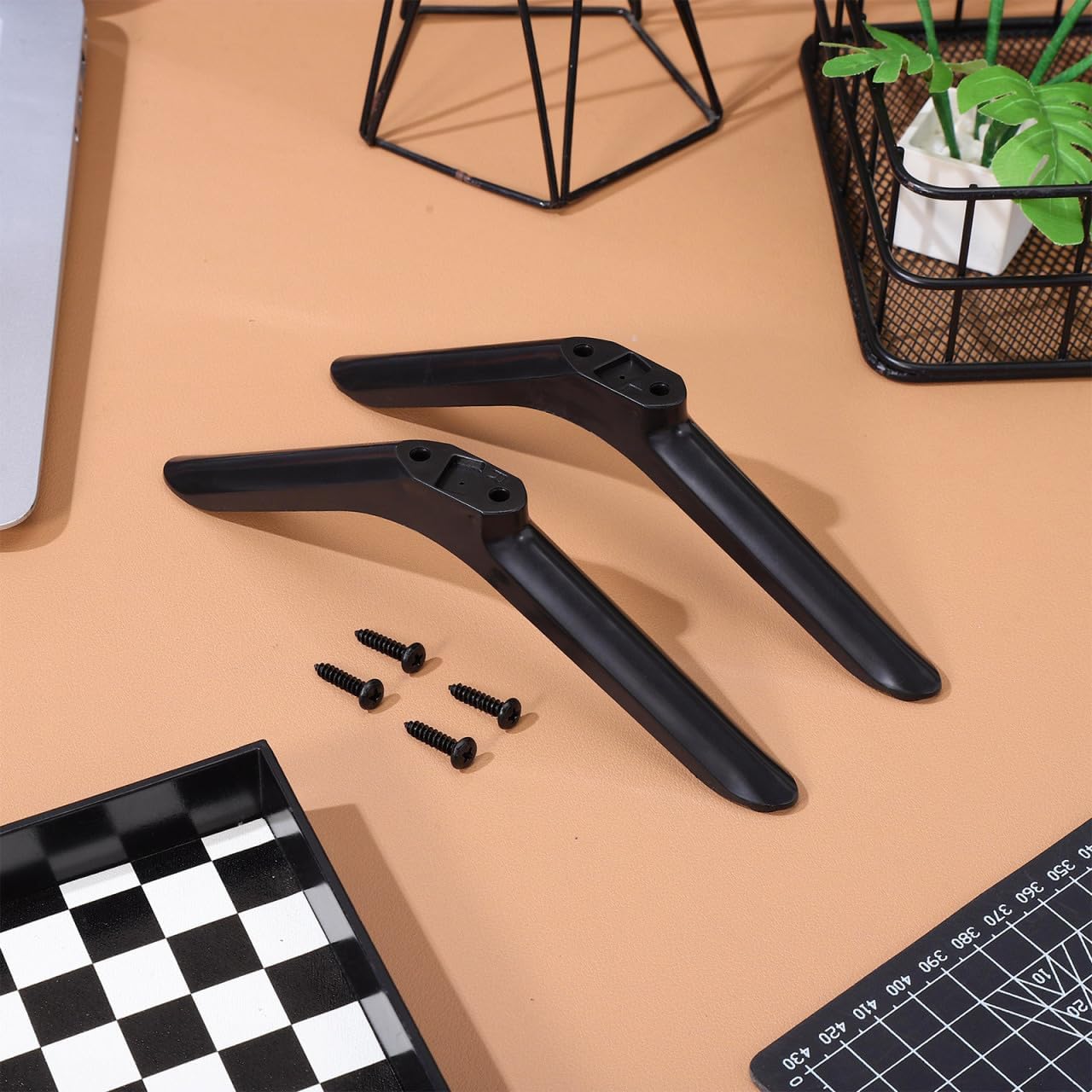 32 Inch Cabilock Universal Tv Stand Replacement Legs with Screws Non-Slip Base for Tvs LCD Led Smart Tv Pedestal Mount