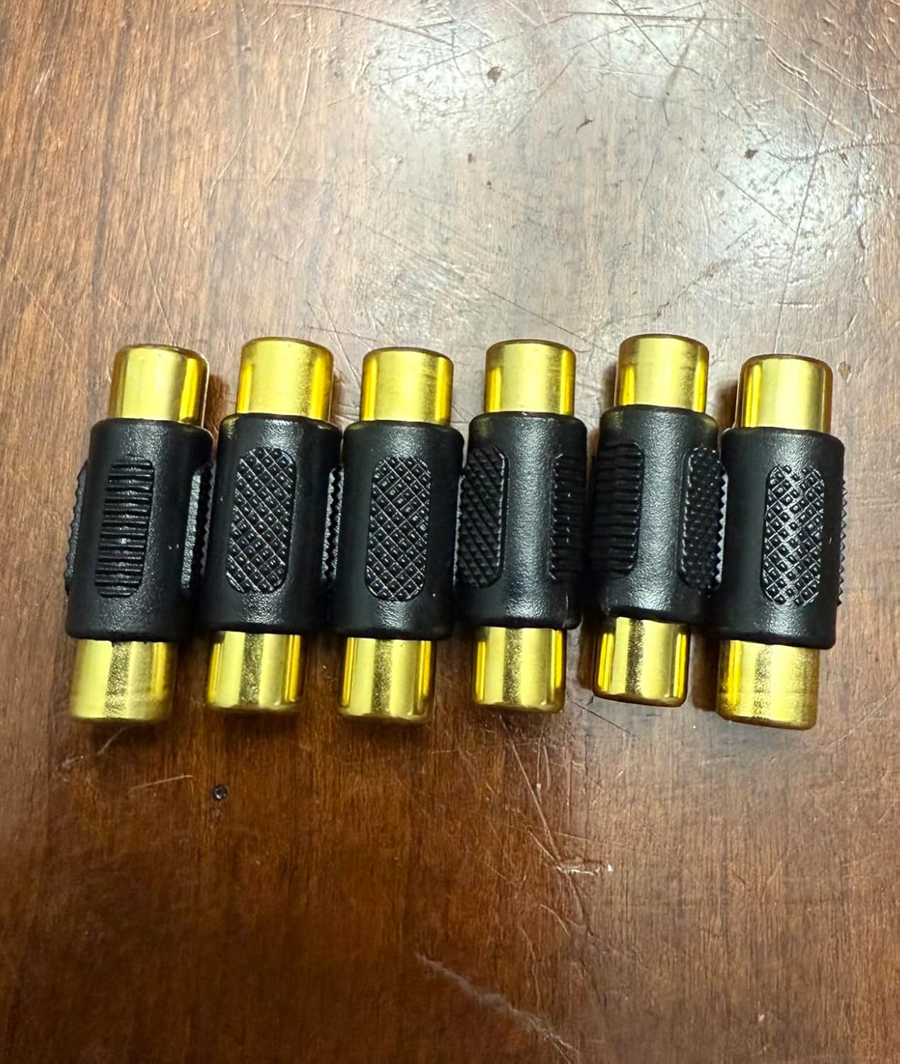 Ruichuan100 6-Pack, RCA Connector RCA Female to Female Coupler for Audio Extension, Compatible with Home Theater