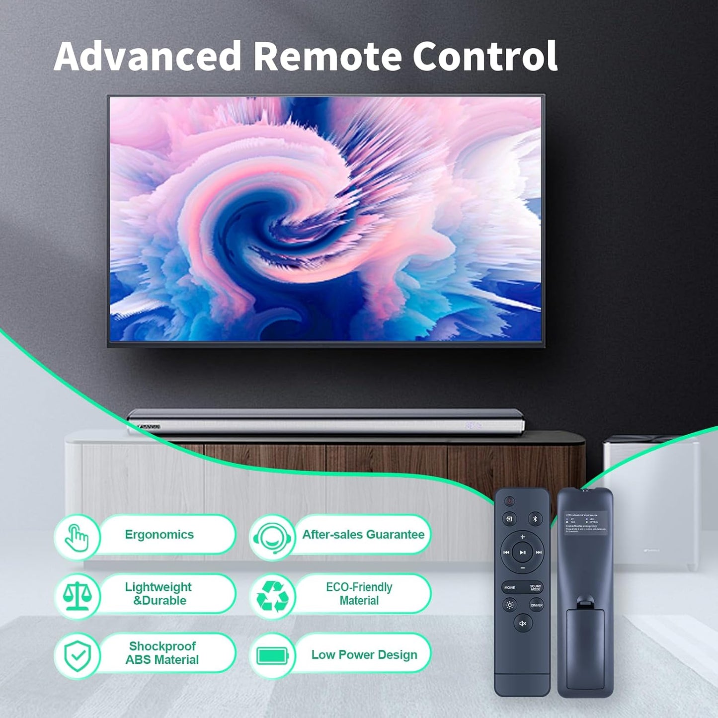 WDZP 100075108 20 Inch New Soundbar Remote Control for Onn Sound Bar Speaker