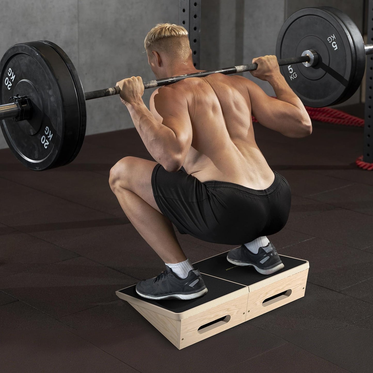 Sportneer Squat Wedge - Squat Wedge Block 1200 LBS - 15°/ 20° Slant Board for Squats Wooden Heel Elevated Board for Squats Weightliting Home Gym Squat Wedge Non-Slip (Black, 20°)