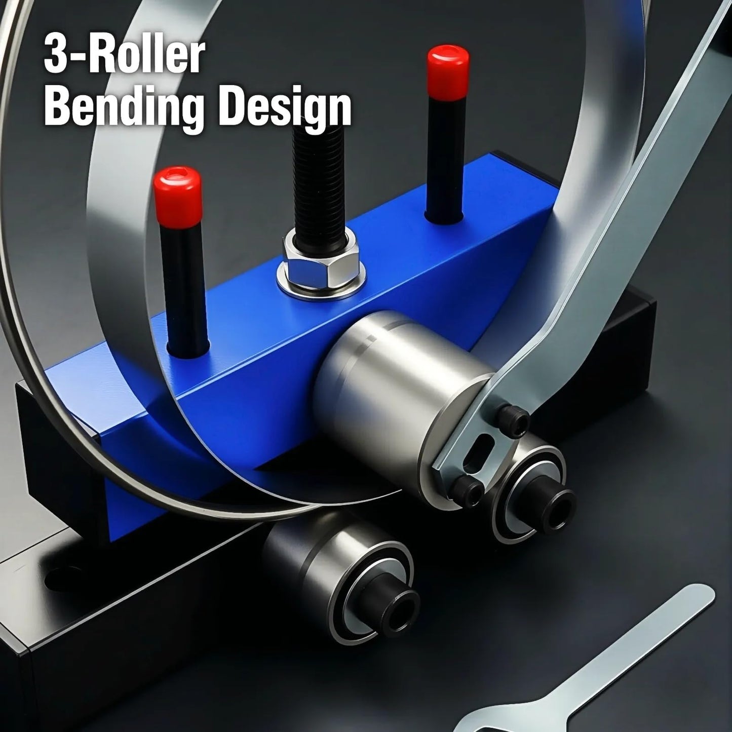 Manual Ring Roll Bender Min. Roll Diameter 5.9" (150mm), Heavy Duty Ring Bender Tool Roller Bender Machine Scroll Bender Metal Steel Rod Tube Bending, for Decorative & DIY Metalworking, Ring Making