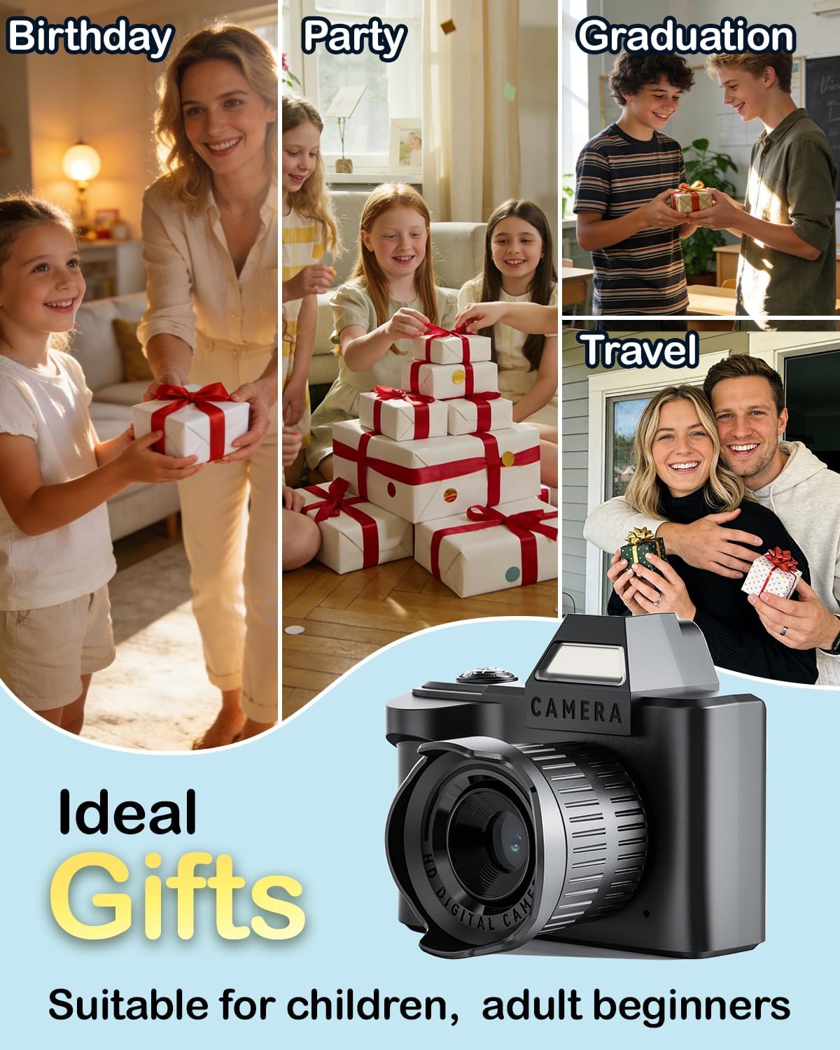 WZVZ Camera,1080P 4X 8GB Mini Keychain Digital Tiny Portable Camera with Zoom, SD Card & Full Accessories, Ideal