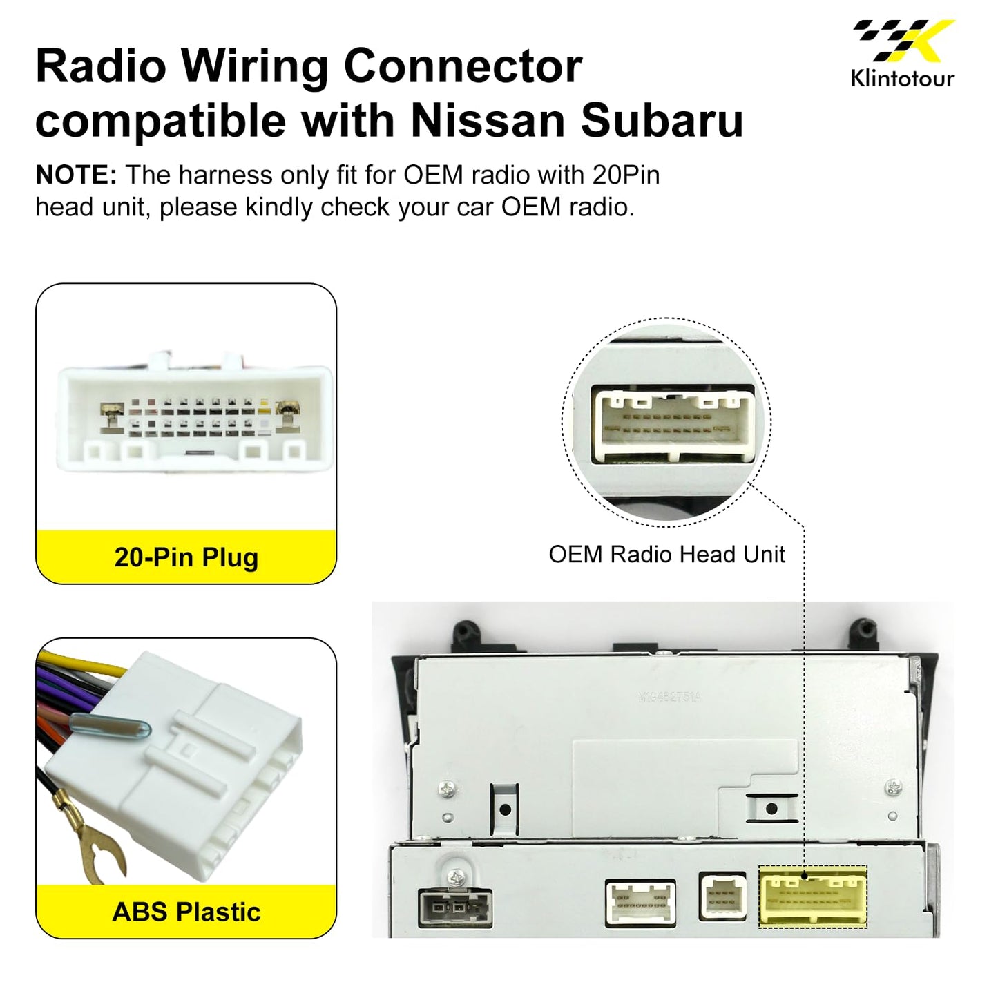 2007-2013/Subaru 2008-2013, 16Pin Aftermarket Radio Wiring Adapter Compatible with Nissan Android Car Stereo Harness