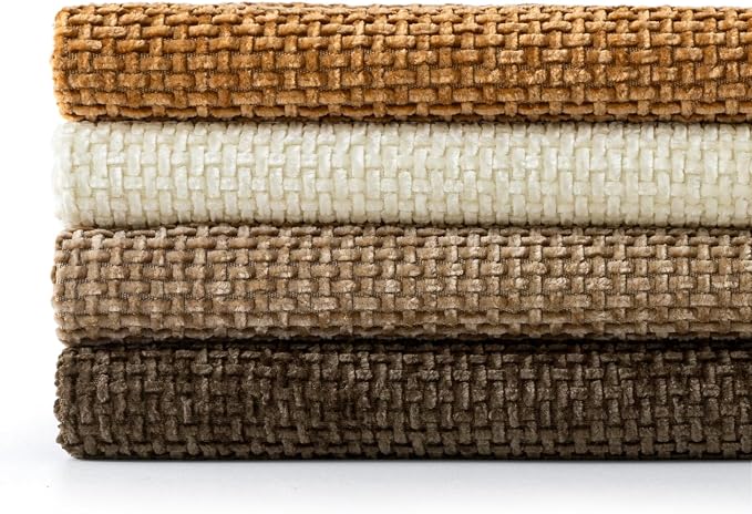 MIULEE Pack of 4 Brown Couch Throw Pillow Covers 18x18 Inch Soft Decorative Chenille Pillows Farmhouse Accent Cushions for Boho Home Decor Spring Sofa Bedroom Living Room