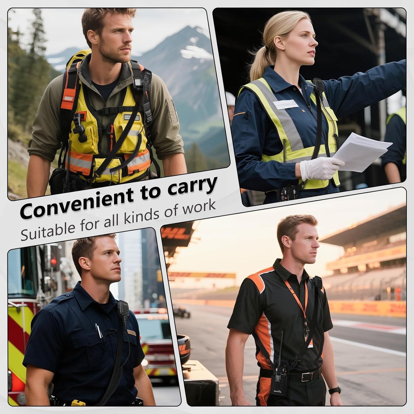 Set Radio Holster for Firefighter EMS EMT Bundle Includes Anti-Sway Strap for Radio Strap, Moveable Mic Holder,Radio
