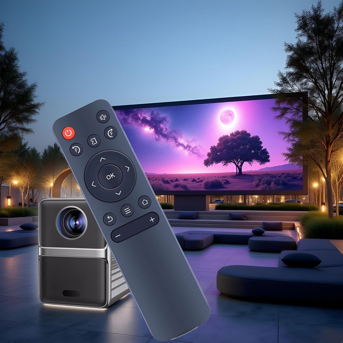 JISIZKY P61 (1Pack) Replacement Remote Control Compatible with Wimius Mini Projector.