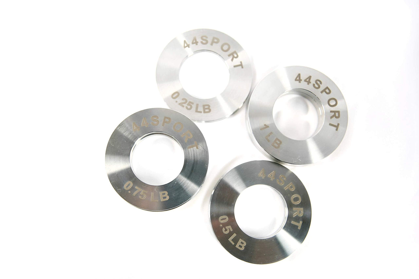 44LLC 44SPORT Olympic Fractional Steel Plates -Pair of 1/4, 1/2, 3/4, 1 lb Weights (8 Total)
