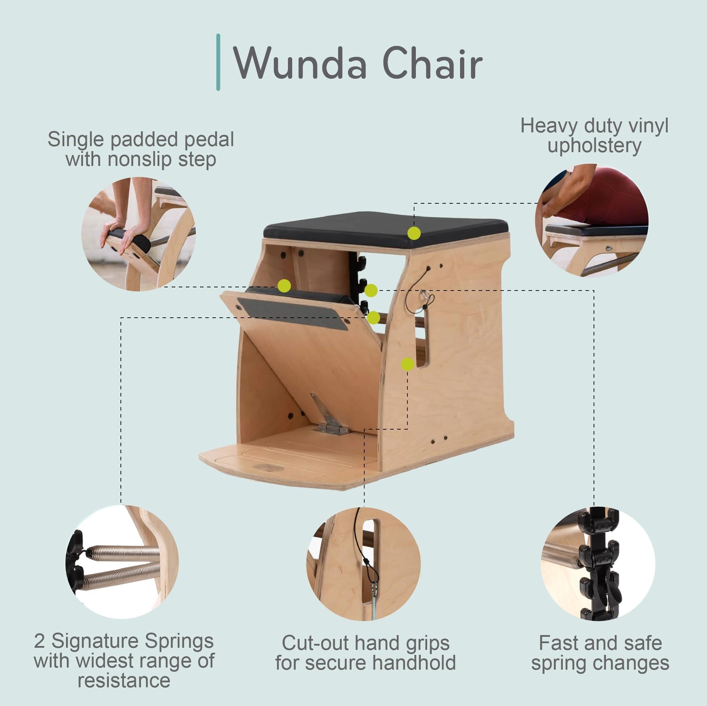 Balanced Body Pilates Wunda Chair, Pilates Equipment for Home or Studio Use