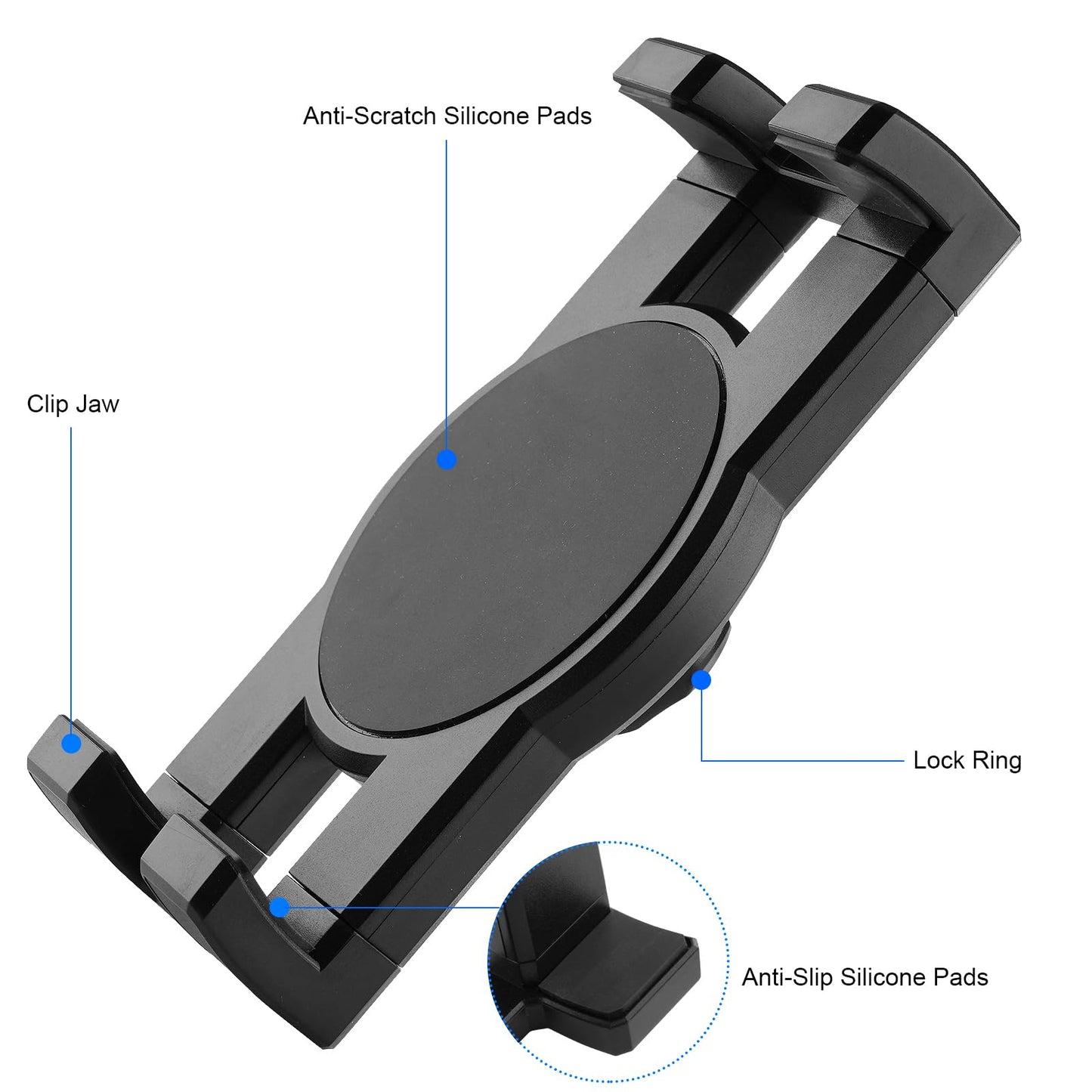 Mippko Tablet Holder for Treadmill/Elliptical/Spin Bike/Peloton/Indoor Cycle,Gooseneck Arm Super Crab Clamp Mount Compitable with 4.7~12.9" iPad/Nexus/LG G Pads/e-Reader/Switch/iPhone
