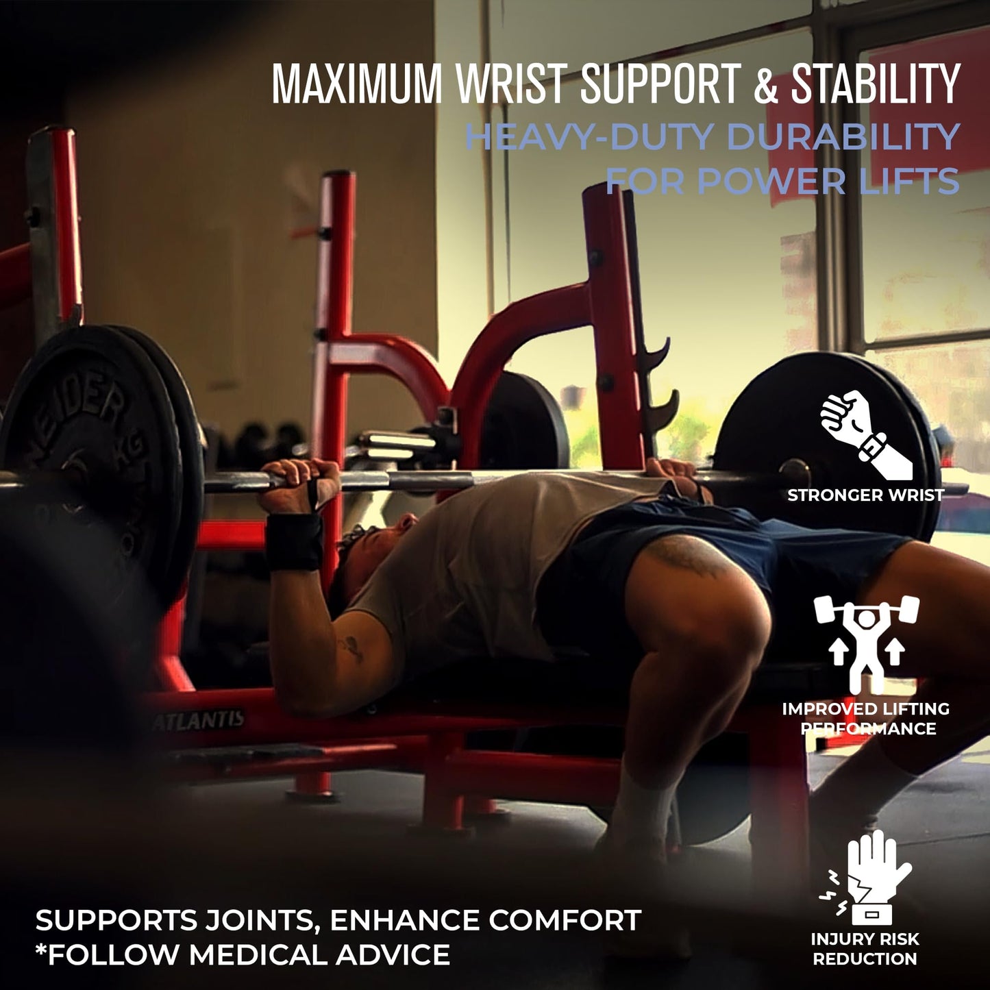 Rip Toned Wrist Wraps for Weightlifting – USPA & USAPL Approved 18" Wrist Straps for Powerlifting – Adjustable, Durable Gym Wraps with Thumb Loop – Quality Support for Men & Women – Black Flex