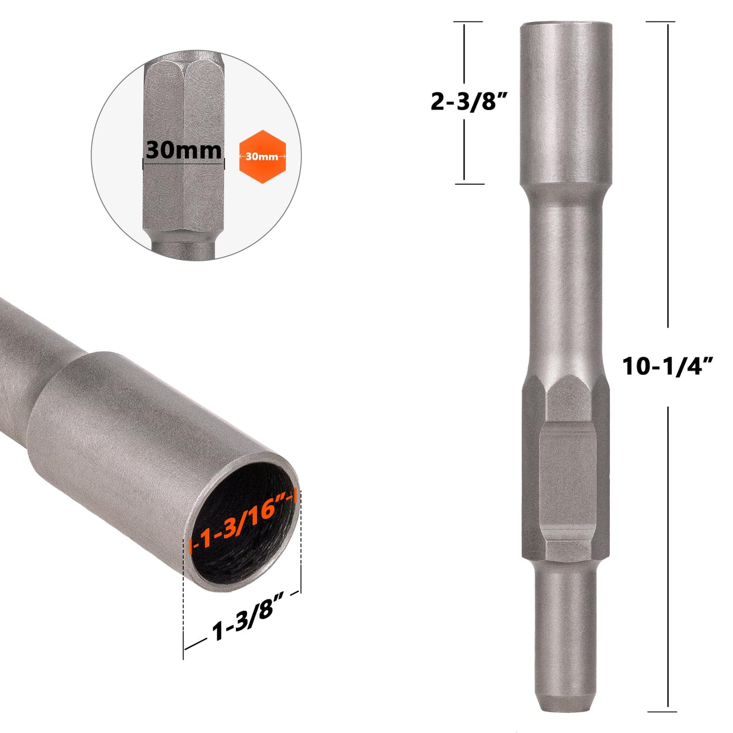 Berserker 30-Pound Demolition Jack Hammer with 1-3/16" Hex Ground Rod Driver