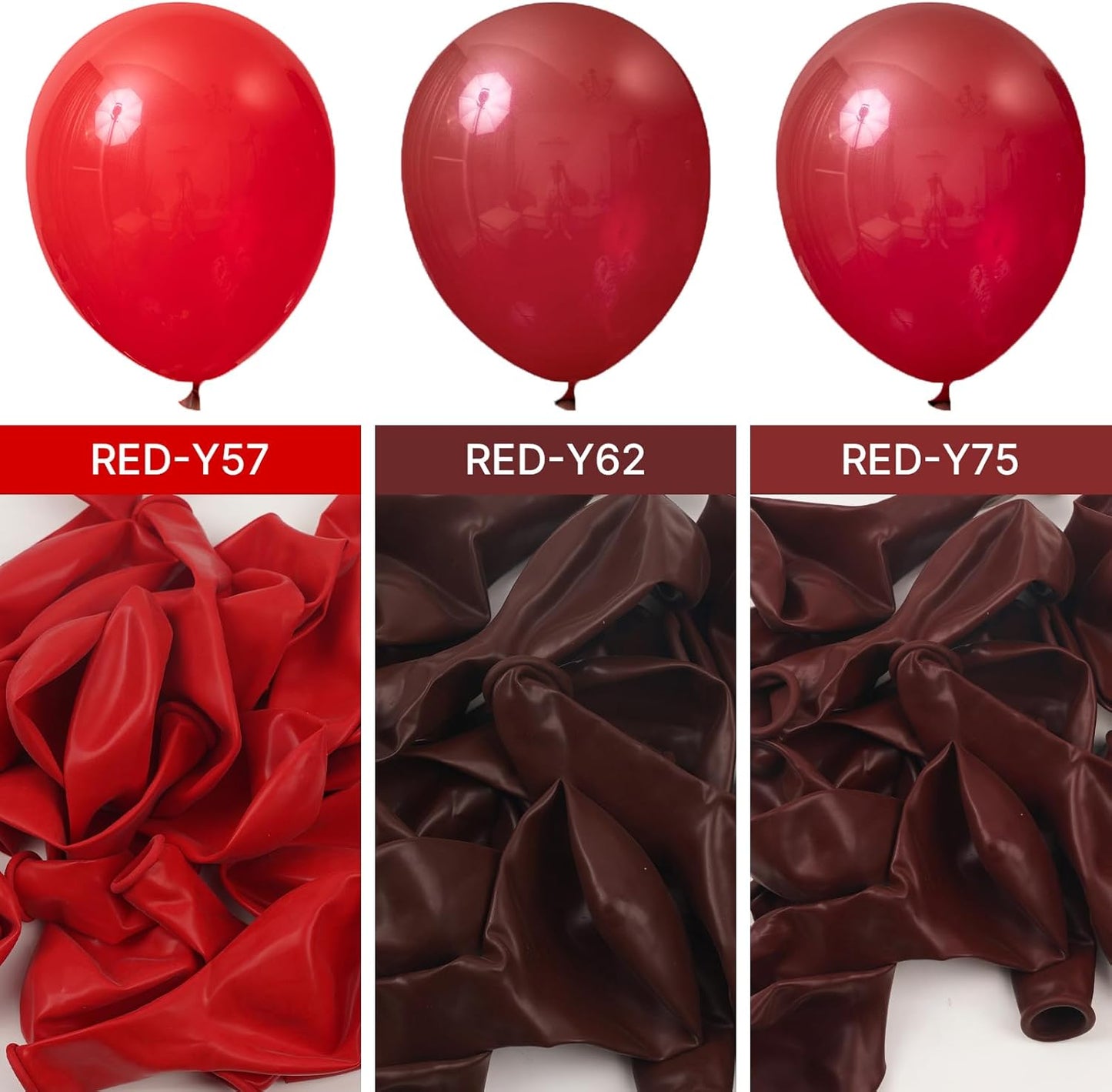 PartyWoo Maroon Balloons - 100 Pcs Dark Red Burgundy Arch Kit | Various Sizes for Graduation & Weddings