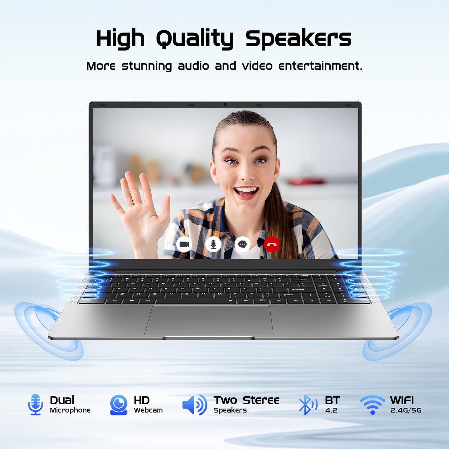 HYPERSTRIX Laptop Computer 15.6" Win11 Pro Laptops 8GB RAM 256GB SSD,Ms Office 365, 100% sRGB Screen, N4000 Processor, Notebook, Dual Band WiFi5, BT4.2, USB-A, HDMI,FHD 1920 * 1080 Display,Silver