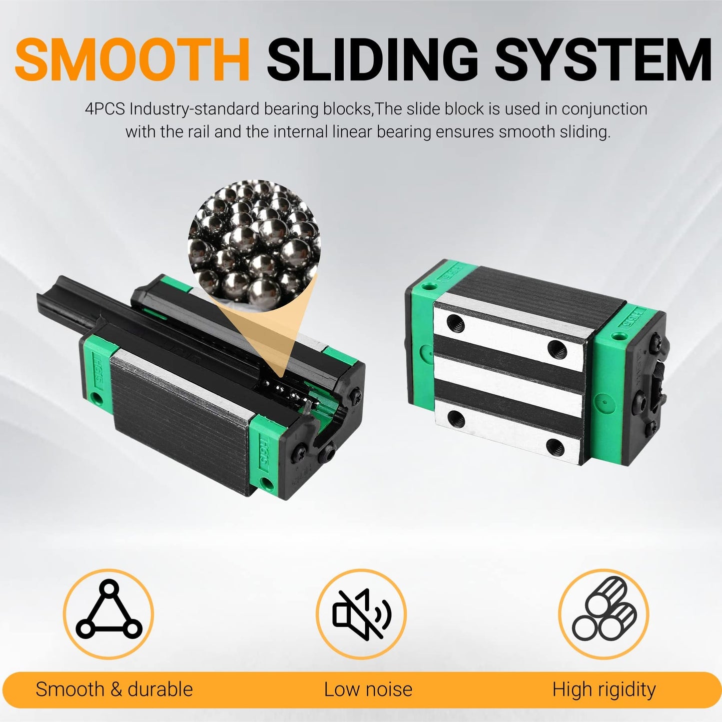 ANWOK 2Pcs HGR20-1500mm Linear Guide Rail +1Pcs SFU/RM1605-1500mm Ballscrew with BF12/BK12 Kit DSG16H Nut Housing, Coupling, Linear Slide Rail Guide Rail Square for DIY CNC Routers Lathes Mills