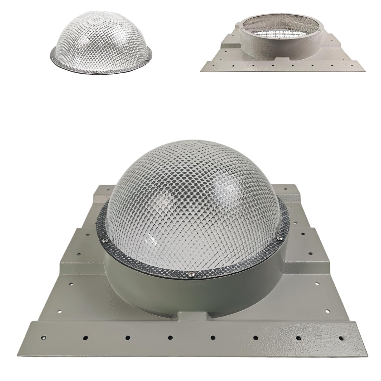 Heavy-Duty 12 Inch Large Skylight Natural Daylight Dome for Shipping Container, Polycarbonate Solar Light Dome Fits 3.5" Rib Conex Container House Roofs