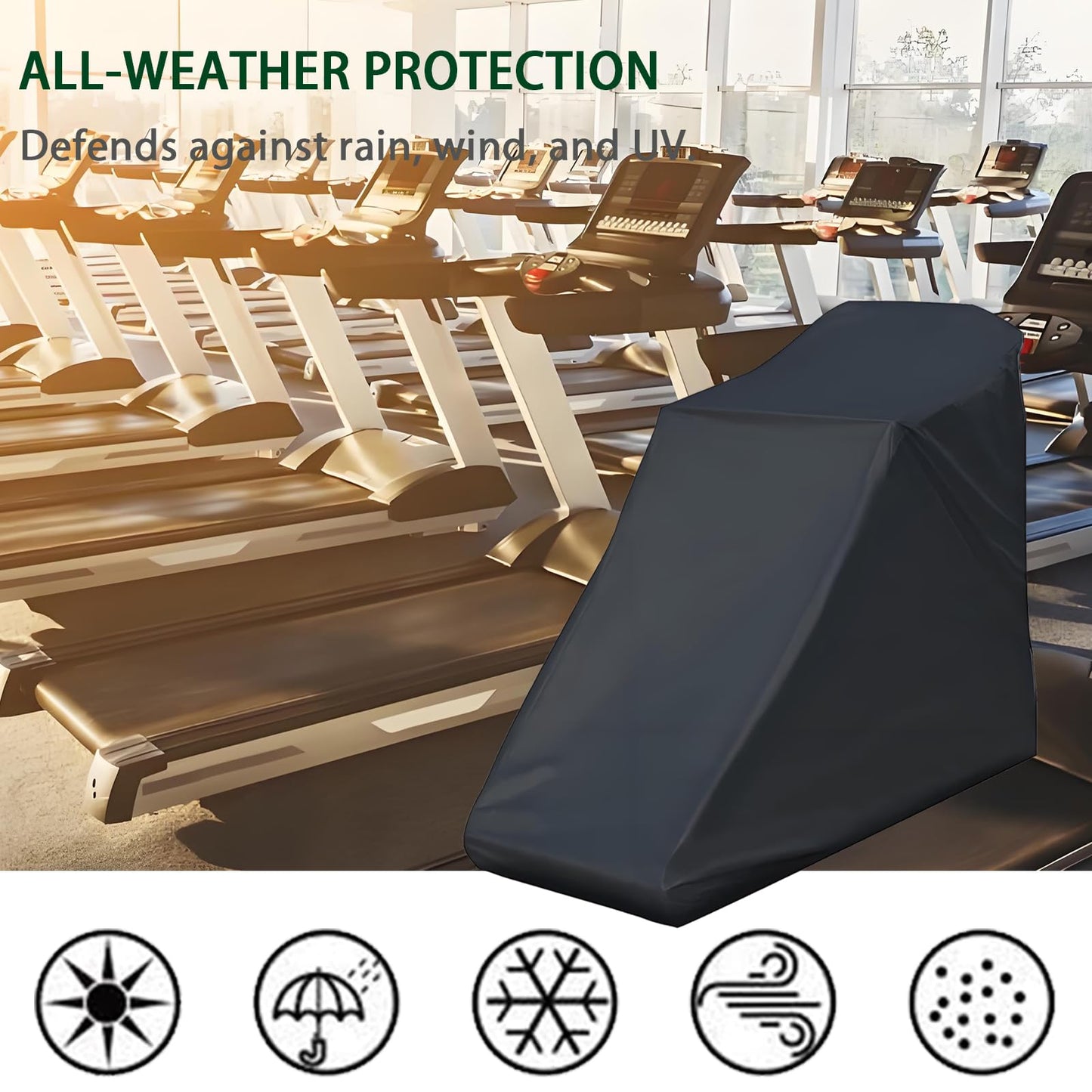 Treadmill Cover, Running Machine Cover, Oxford Cloth Waterproof Dustproof Exercise Equipment Protect with Drawstring and Storage Bag For Outdoor Indoor Gym Treadmill