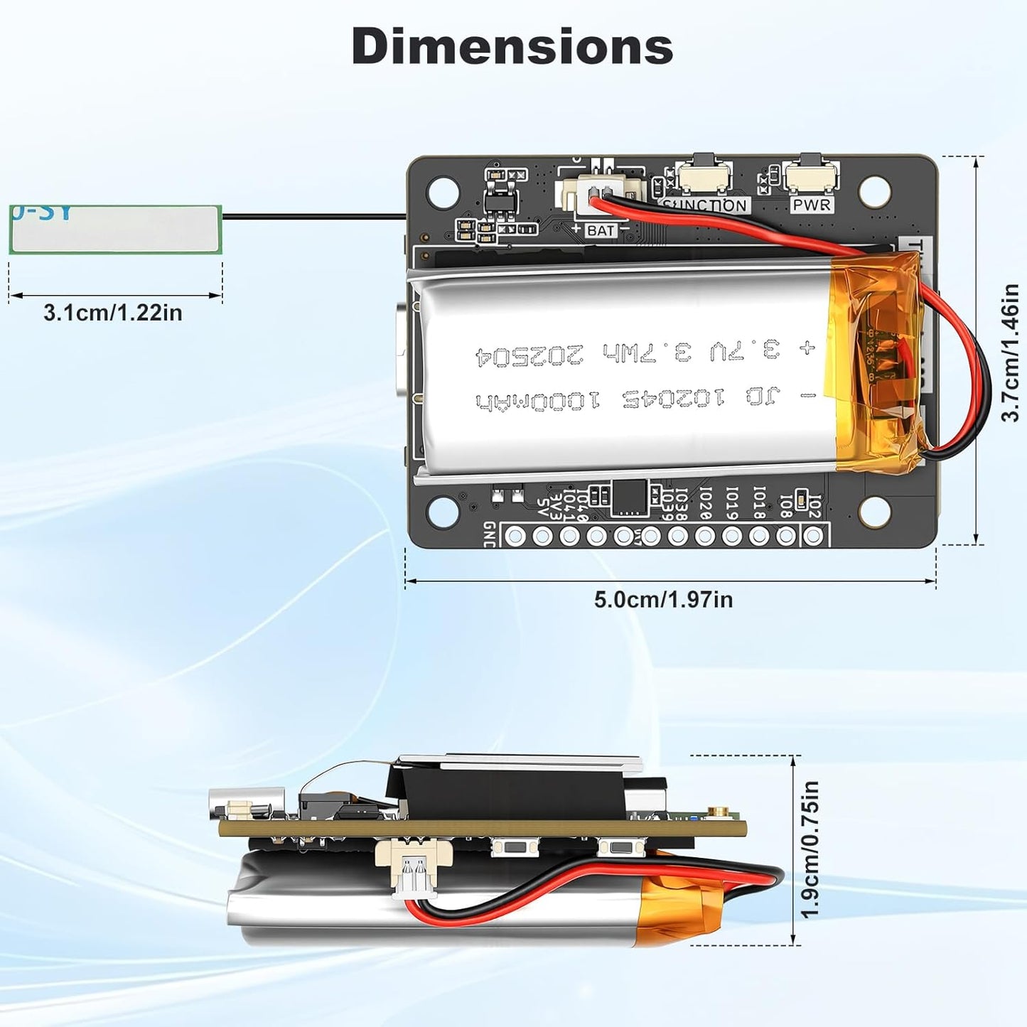 Meshnology M2 1000mAh SX1262 ESP32-S3 1.3" 915MHz Communication ThinkNode LoRa Development Board + Battery, Meshtastic