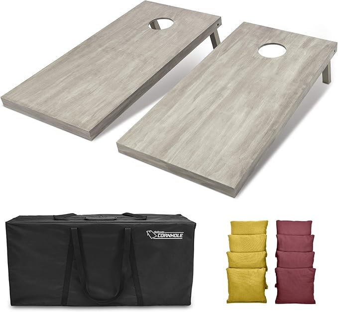 GoSports 4 ft x 2 ft Regulation Size Wooden Cornhole Boards Set - Includes Carrying Case and Bean Bags (Choose Your Colors) Over 100 Color Combinations