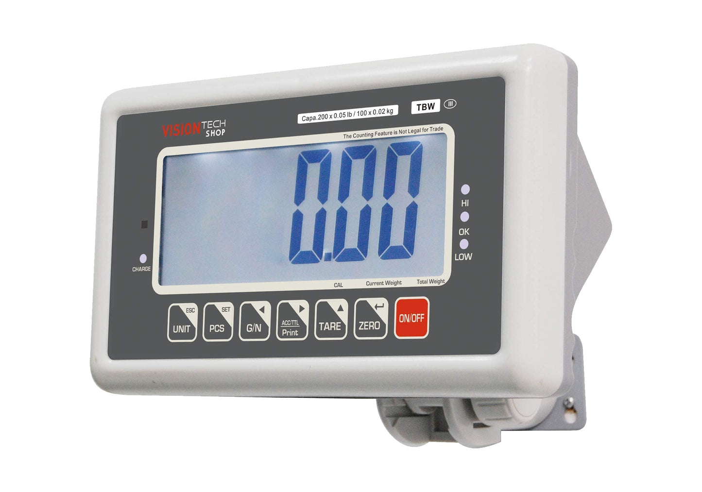 VisionTechShop TBW-200 Bench Scale for Warehouse Industrial Shipping Scale and, Lb/Kg Switchable, 200lb Capacity, 0.05lb Readability, NTEP Legal for Trade