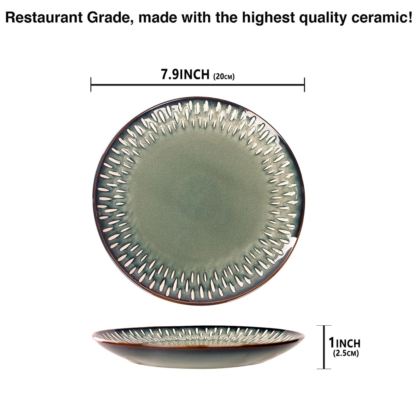 jinsongdafa 10.6-Inch Porcelain Plates Set, for Appetizer, Dinner Plates, Salad, Dessert, Snacks, Serving Plate Set of 4, Microwave and Dishwasher Safe, apply Home, Restaurant