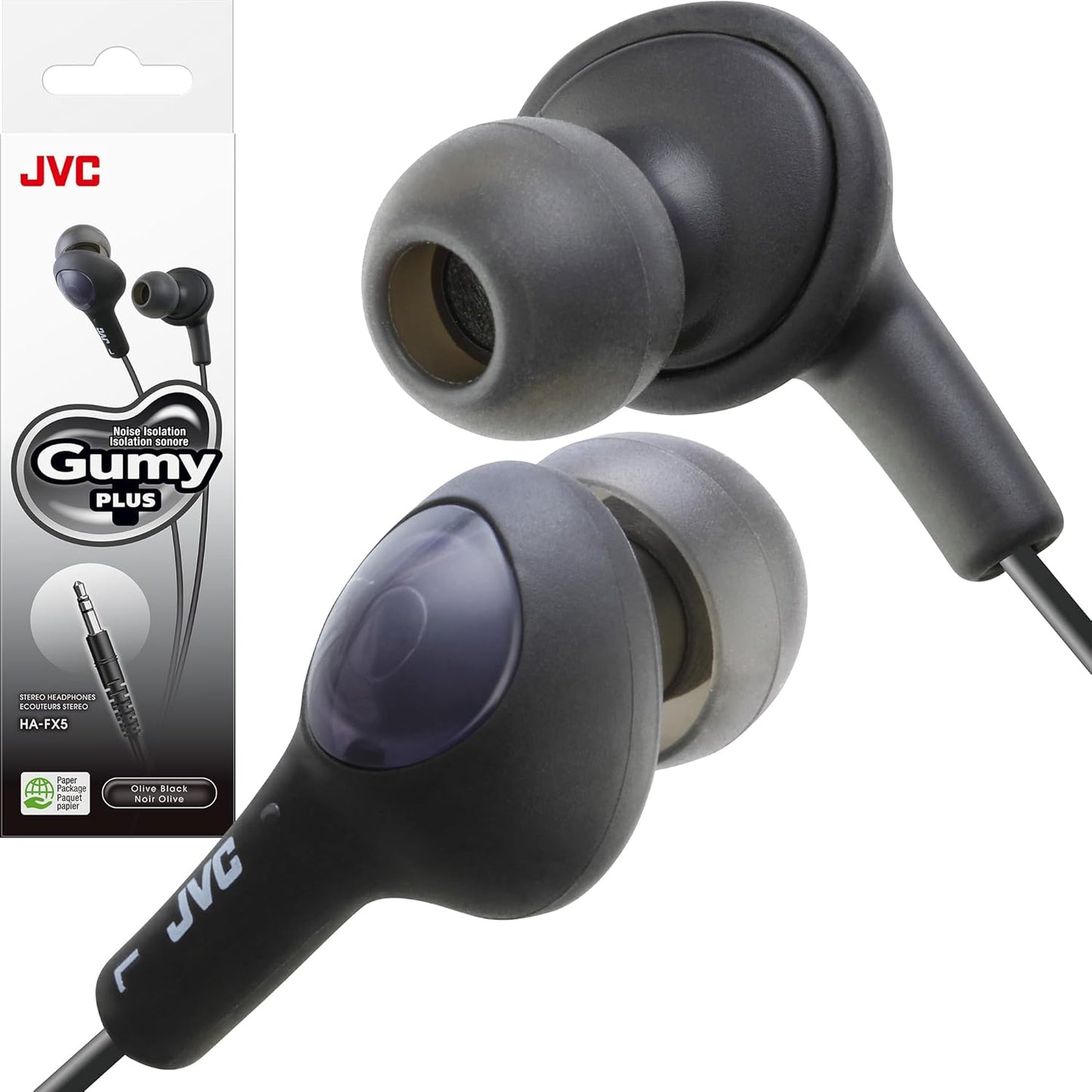 HAFX5B JVC Headphones,Olive Black
