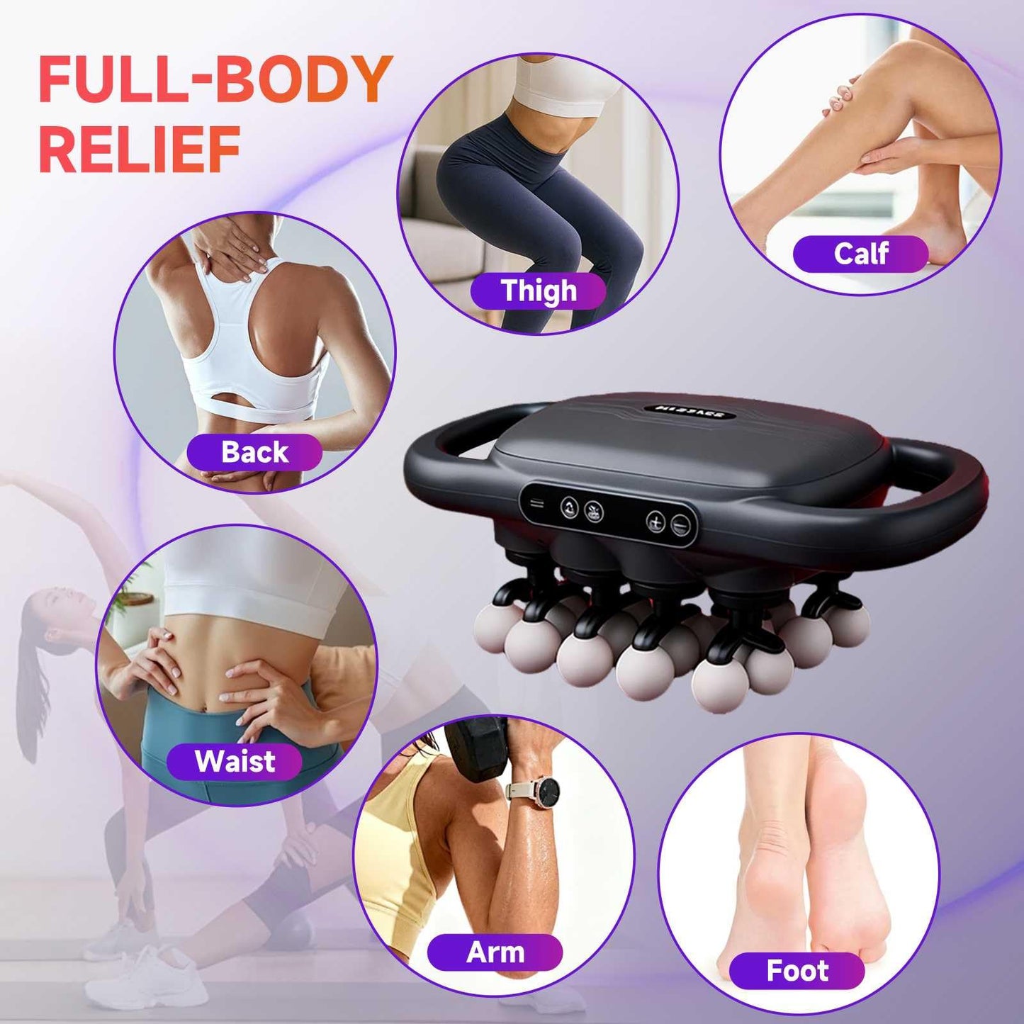 LOVMASSG 28-Heads Massage Gun Set for Total Body Muscle Recovery, Deep Tissue Percussion Massager with 9 Adjustable Modes, Quiet High-Power Back & Full-Body Massager for Home, Gym & Office,