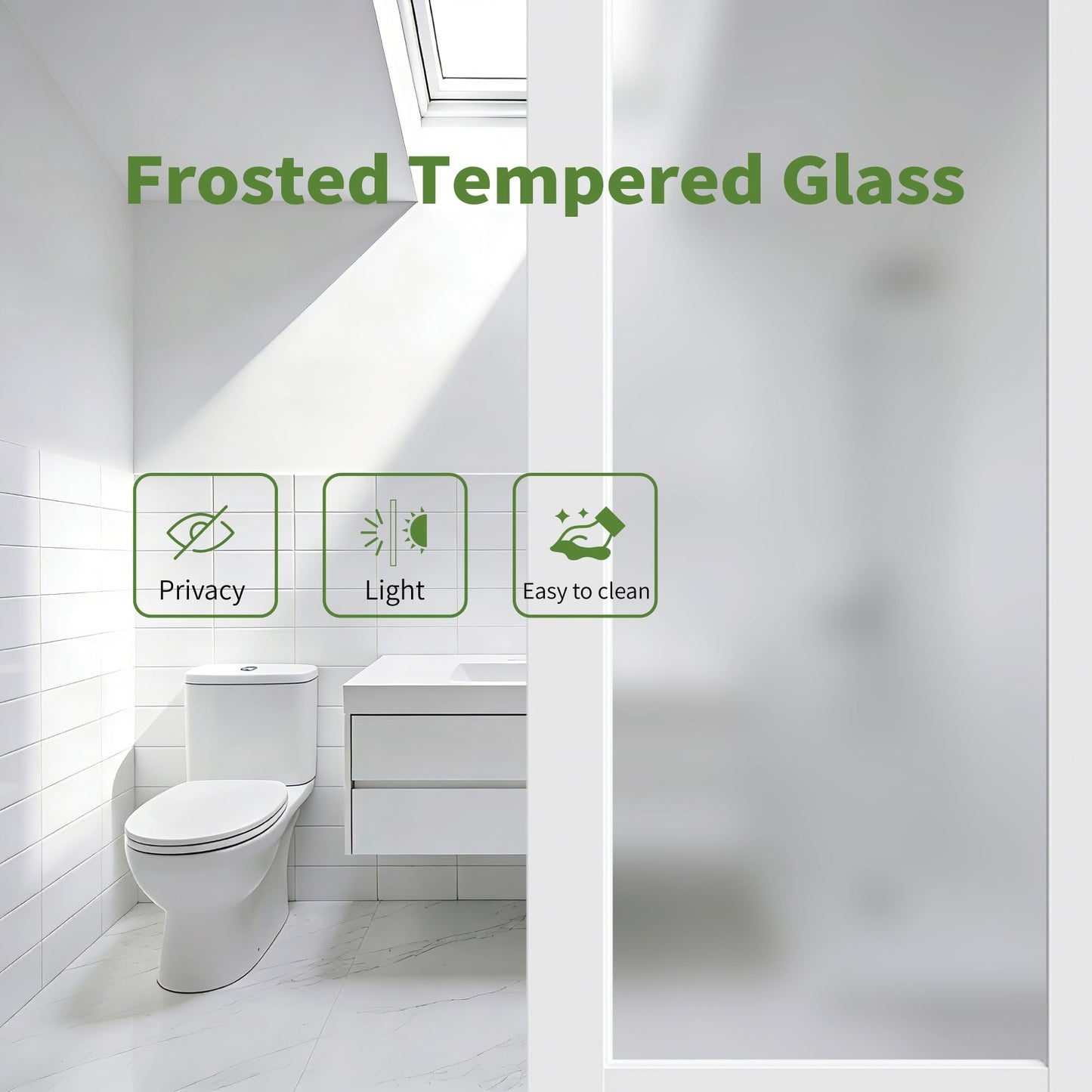 5-Lite Frosted Glass Interior French Door Slab, 28" x 80" Solid Core Wood Panel, for Pantry, Bedroom, Laundry & Bathroom, White Prefinished Paintable,White